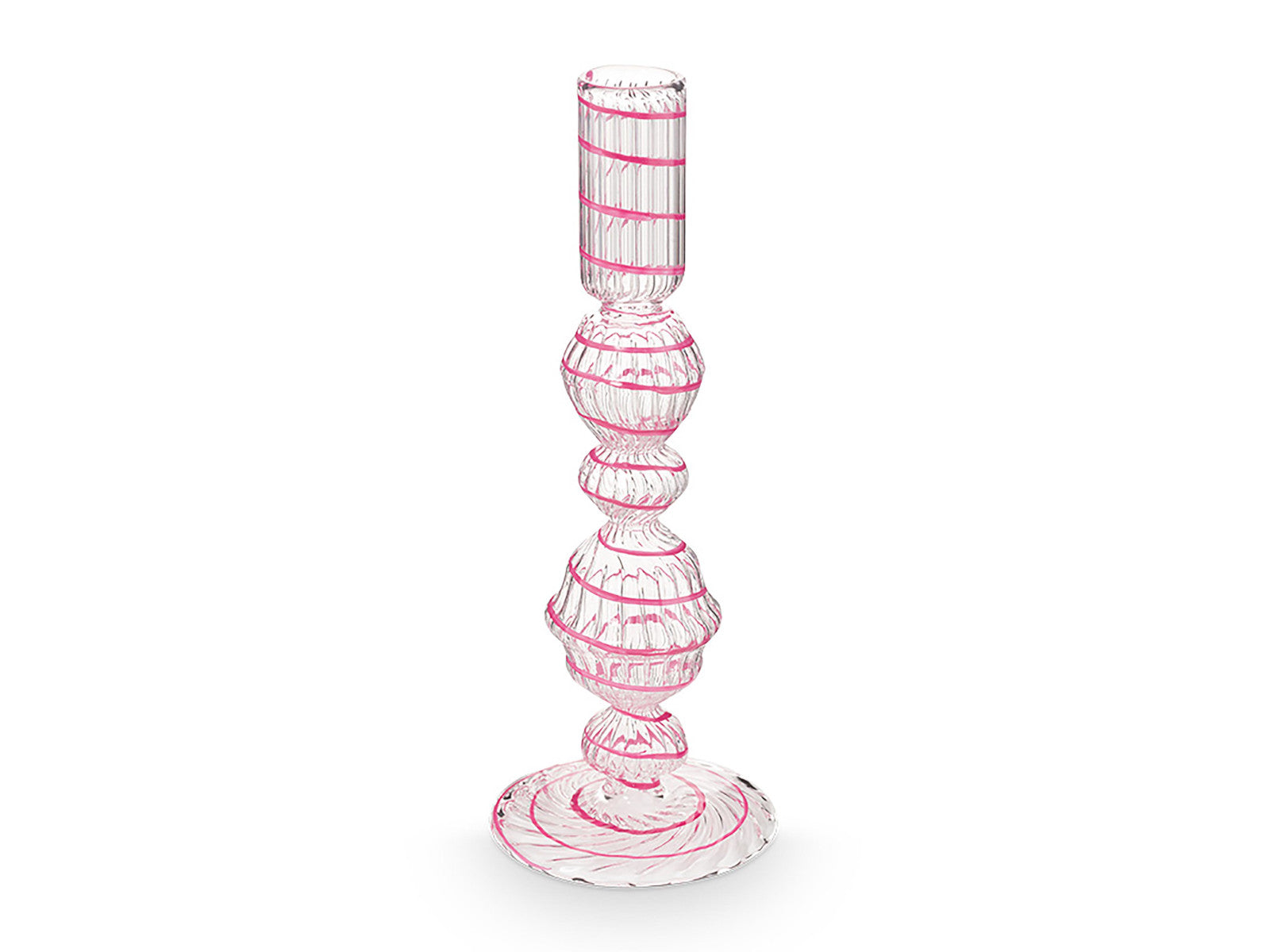 PIP STUDIO Swirl Pink Glas Kerzenständer 22cm