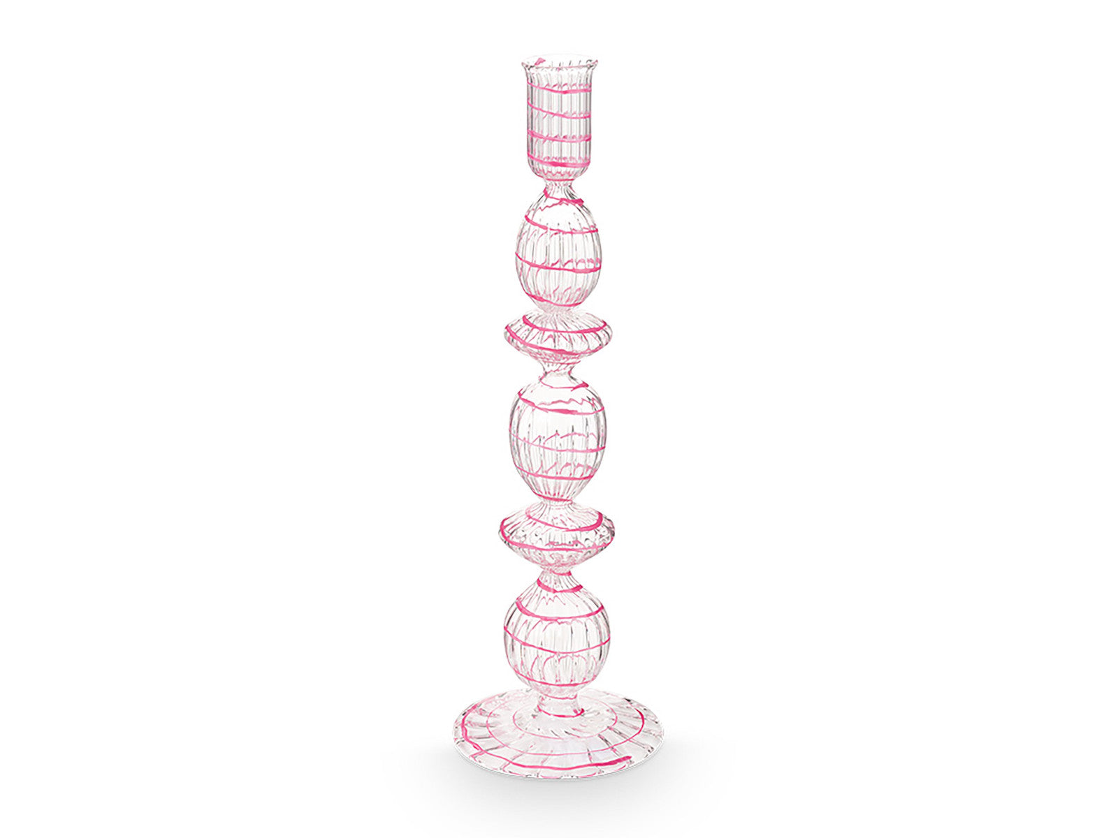 PIP STUDIO Swirl Pink Glas Kerzenständer 28cm