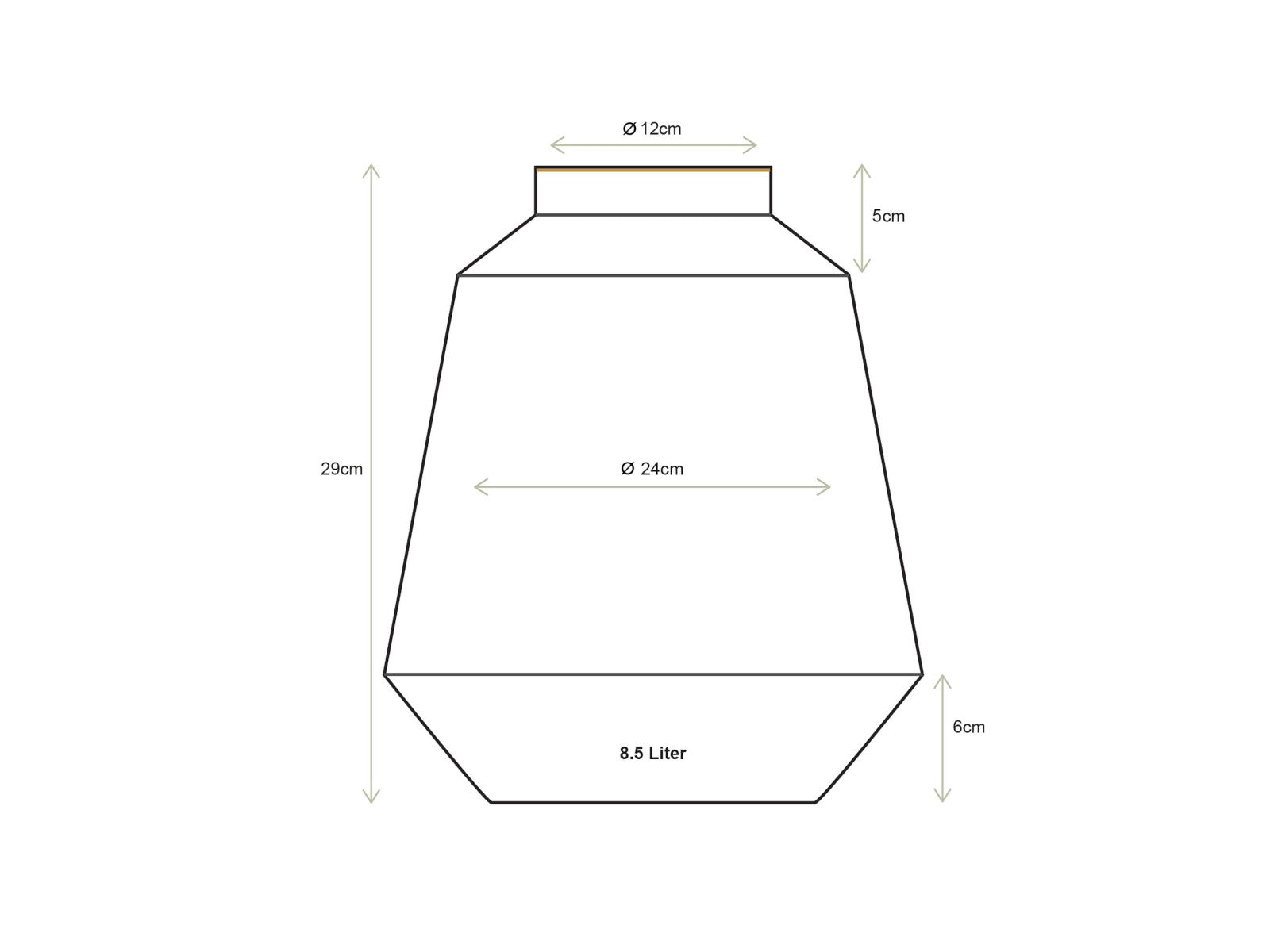 PIP STUDIO Vase Metall Stripes weiß-gold 24x29cm - Produktbild 6