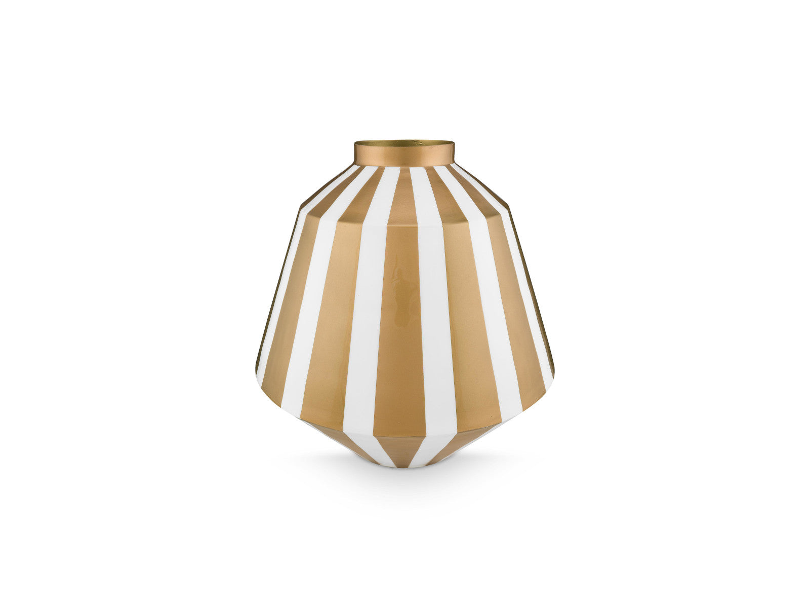 PIP STUDIO Vase Metall Stripes weiß-gold 35cm
