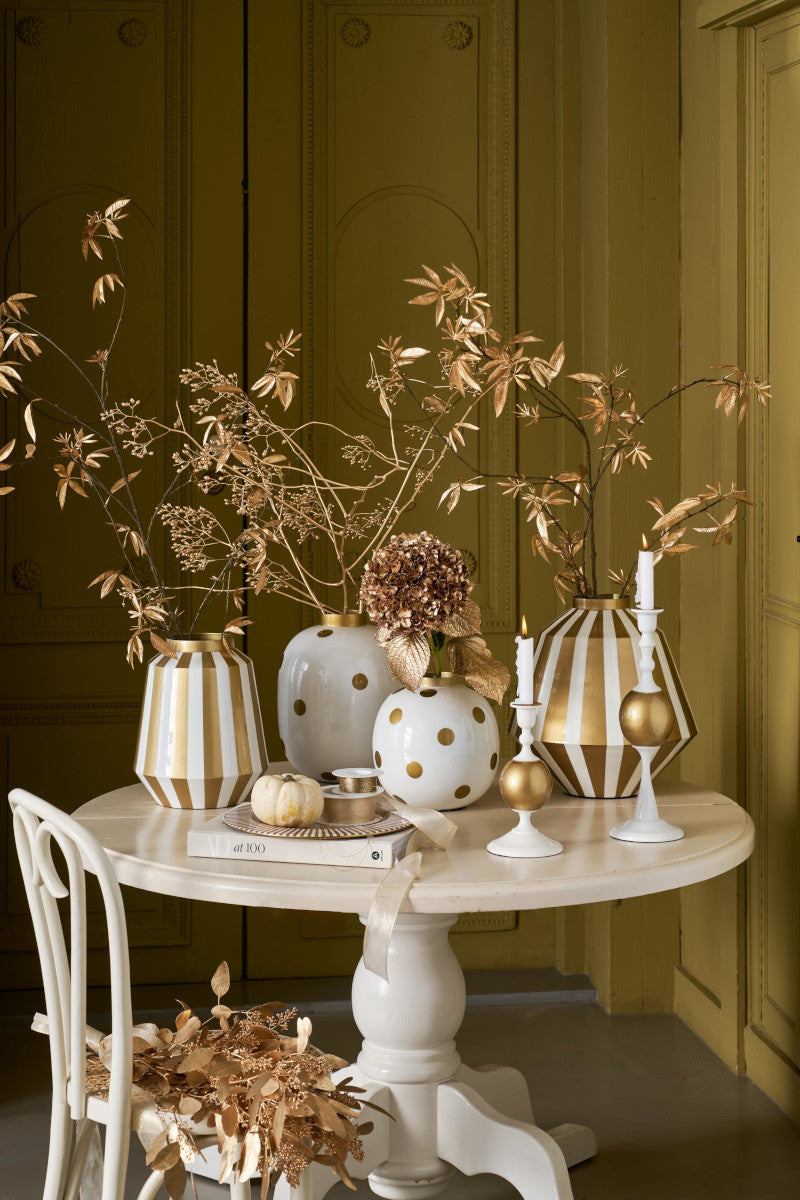 PIP STUDIO Vase Metall Stripes weiß-gold 35cm - Produktbild 4