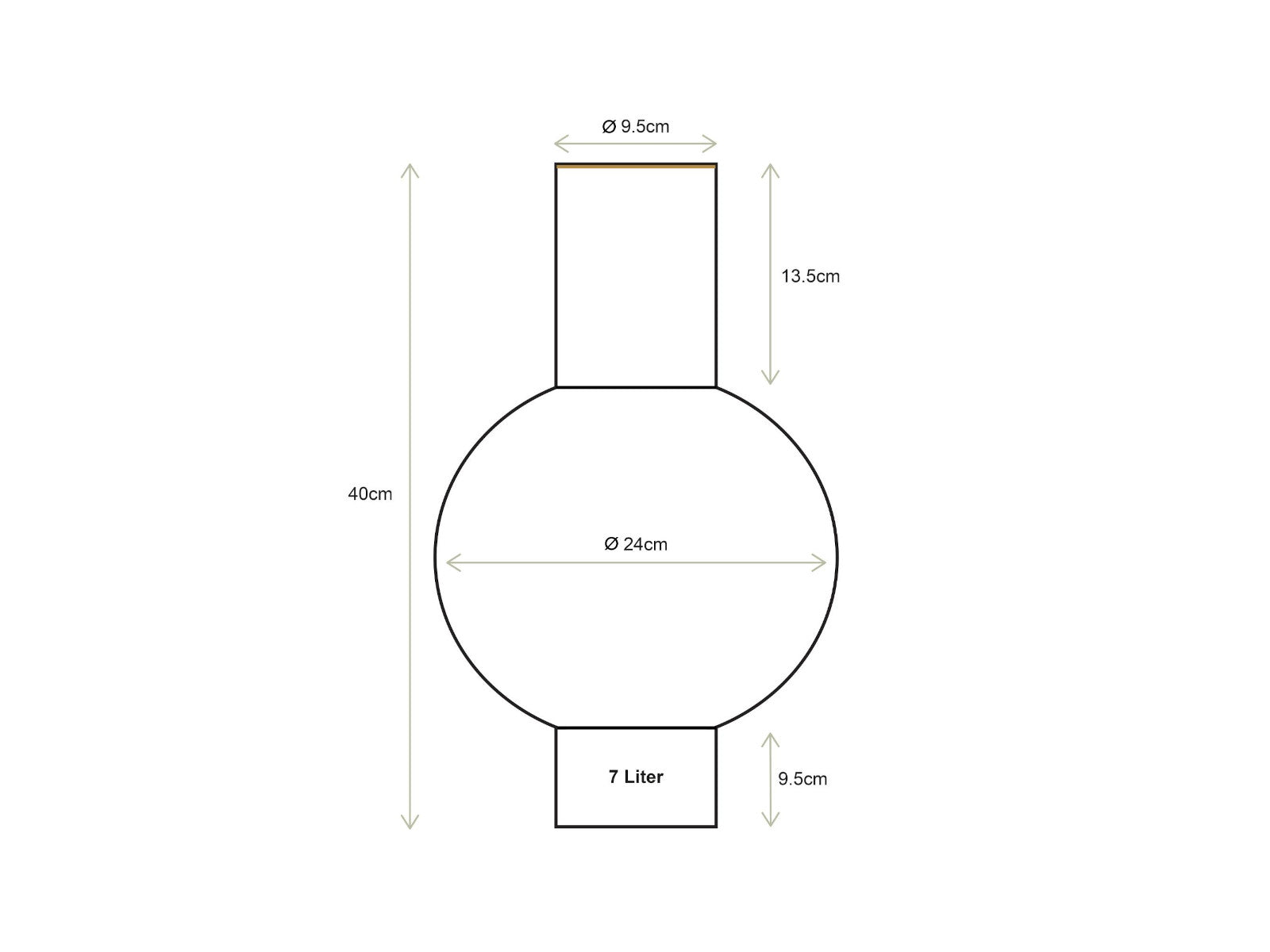 PIP STUDIO Vase Metall mittel grün 24x40cm - Produktbild 4