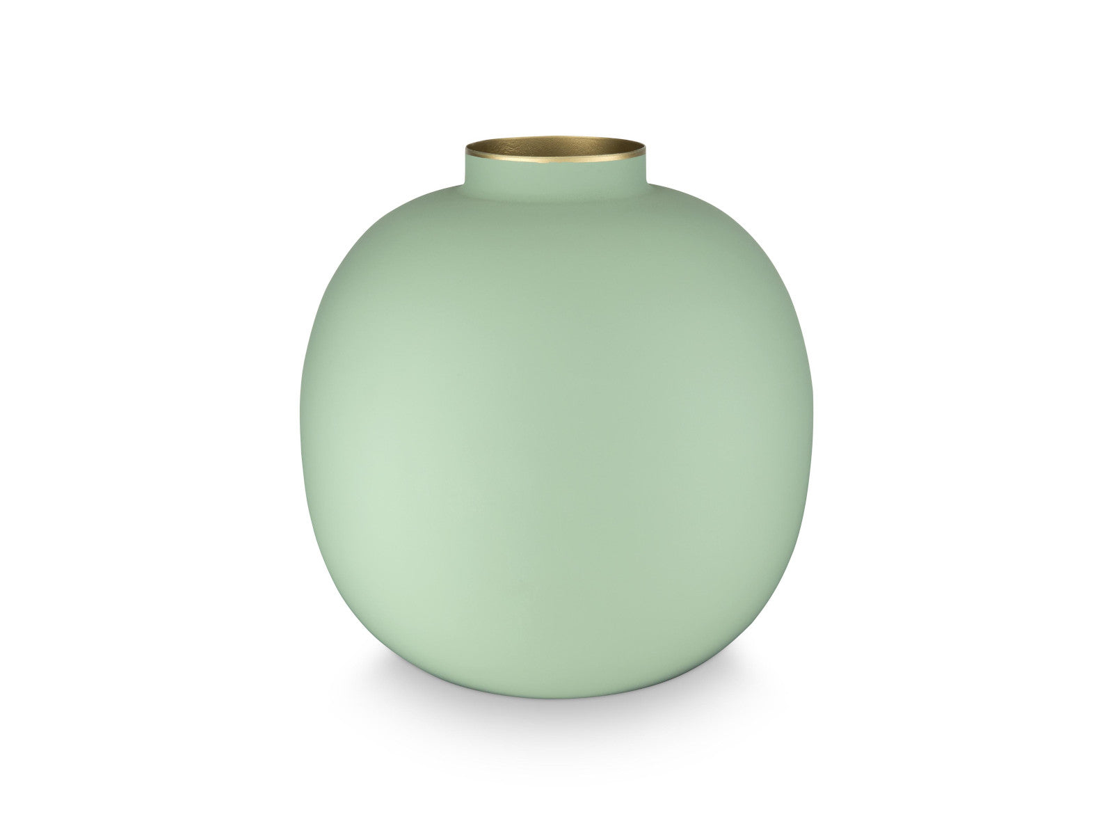 PIP STUDIO Matt Bright Green Vase Metal 23cm
