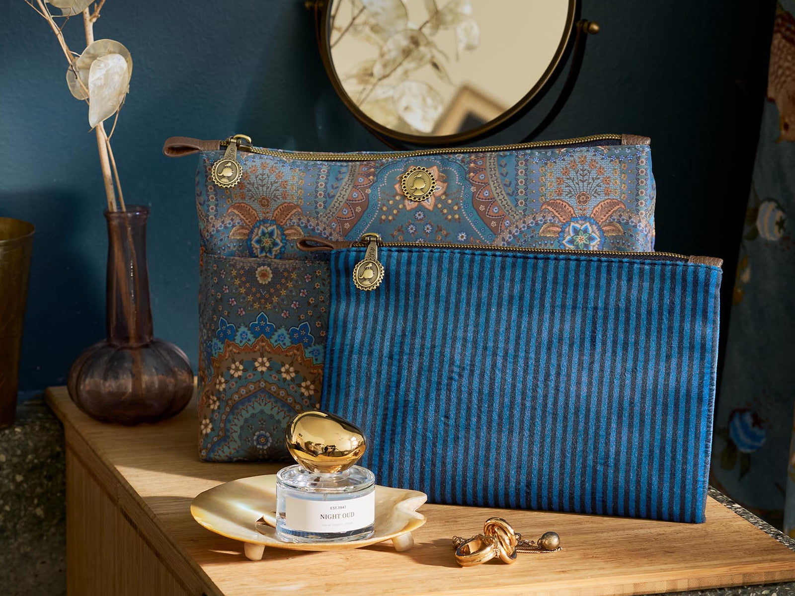 PIP STUDIO Caryn Kosmetiktasche Combi Jabali blau 26cm - Produktbild 6