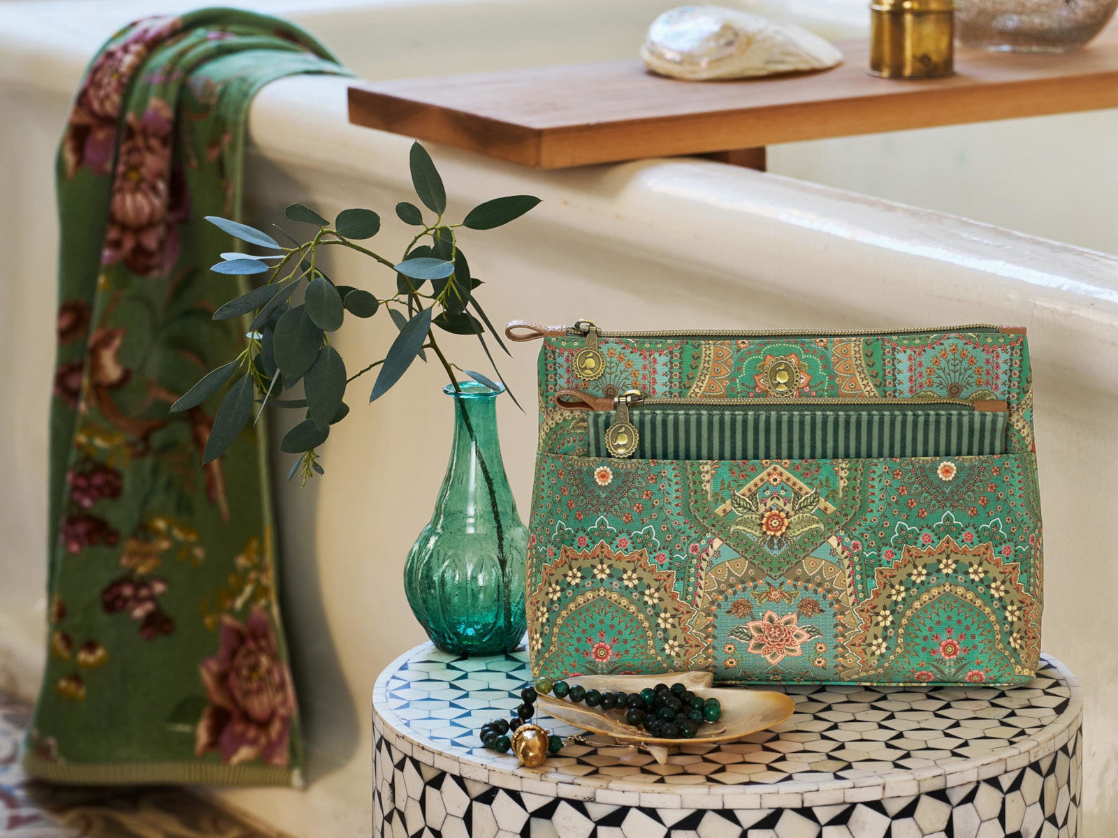 PIP STUDIO Caryn Kosmetiktasche Combi Jabali grün 26cm - Produktbild 6
