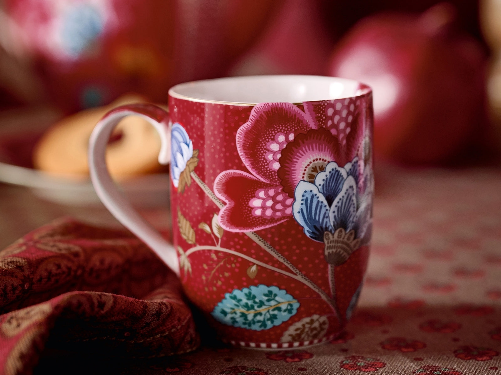 PIP STUDIO Blooming Tales Fantasy Dark Red Small Henkelbecher 0,2l - Produktbild 4