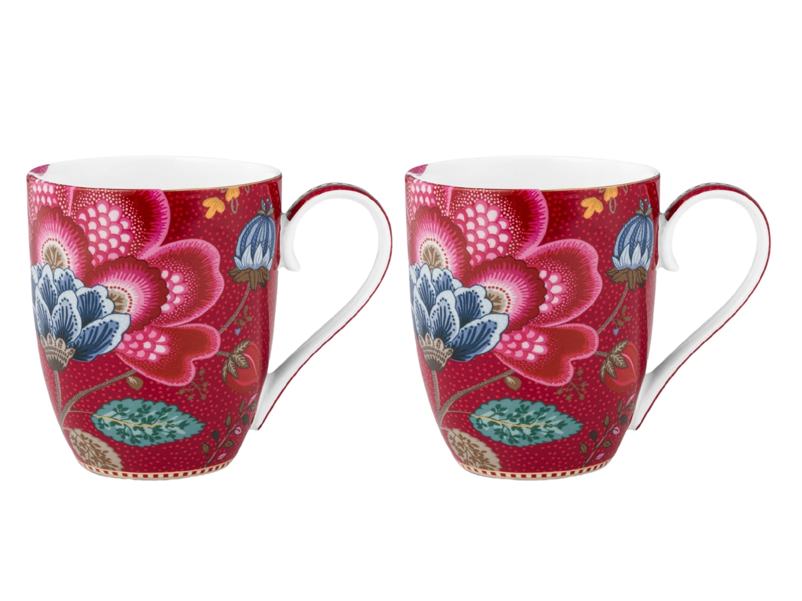 PIP STUDIO Blooming Tales Dark Red Henkelbecher XL 0,45l Set2 - Produktbild 2