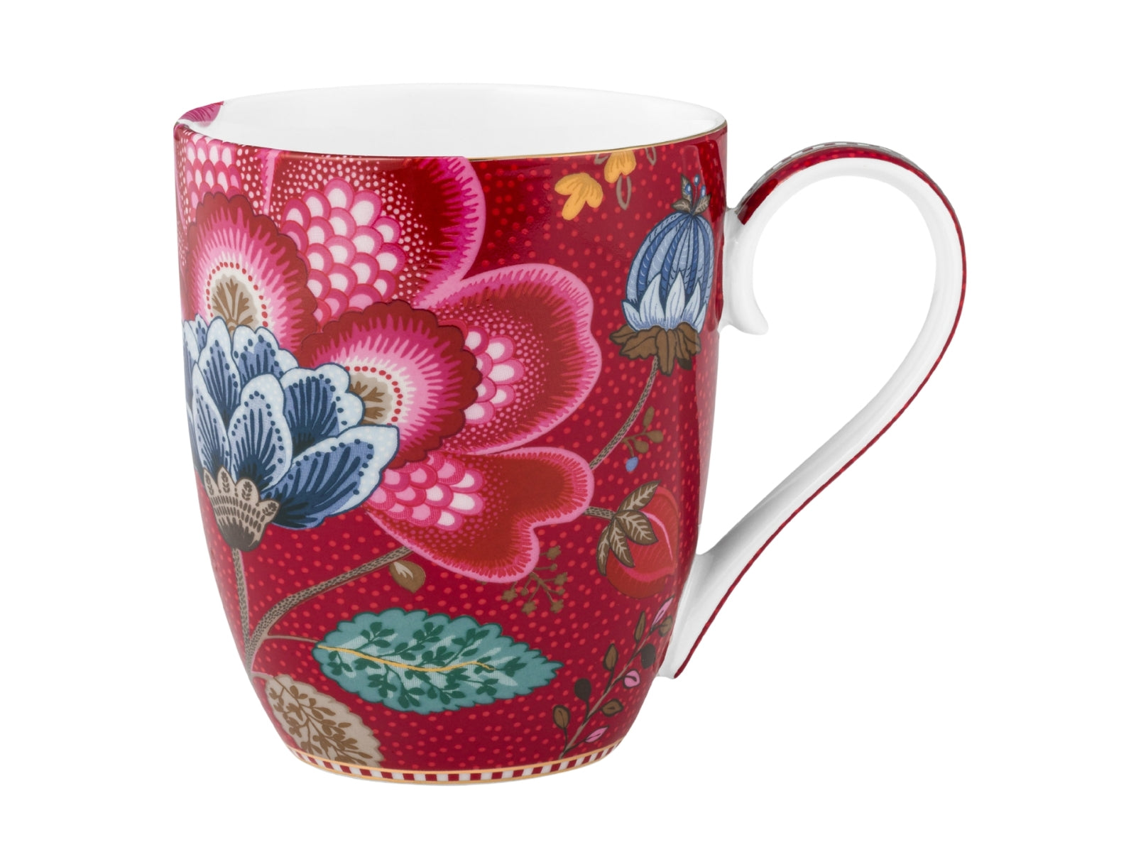 PIP STUDIO Blooming Tales Dark Red Henkelbecher XL 0,45l Set2 - Produktbild 3