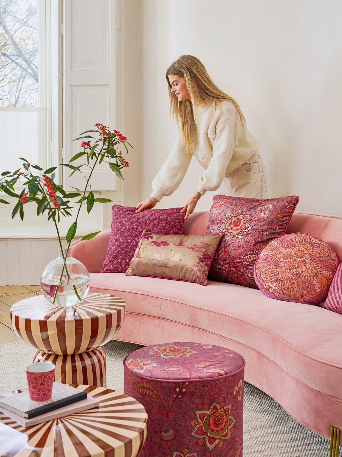 PIP STUDIO Mumbai Morning Kissen pink 60x60cm - Produktbild 7
