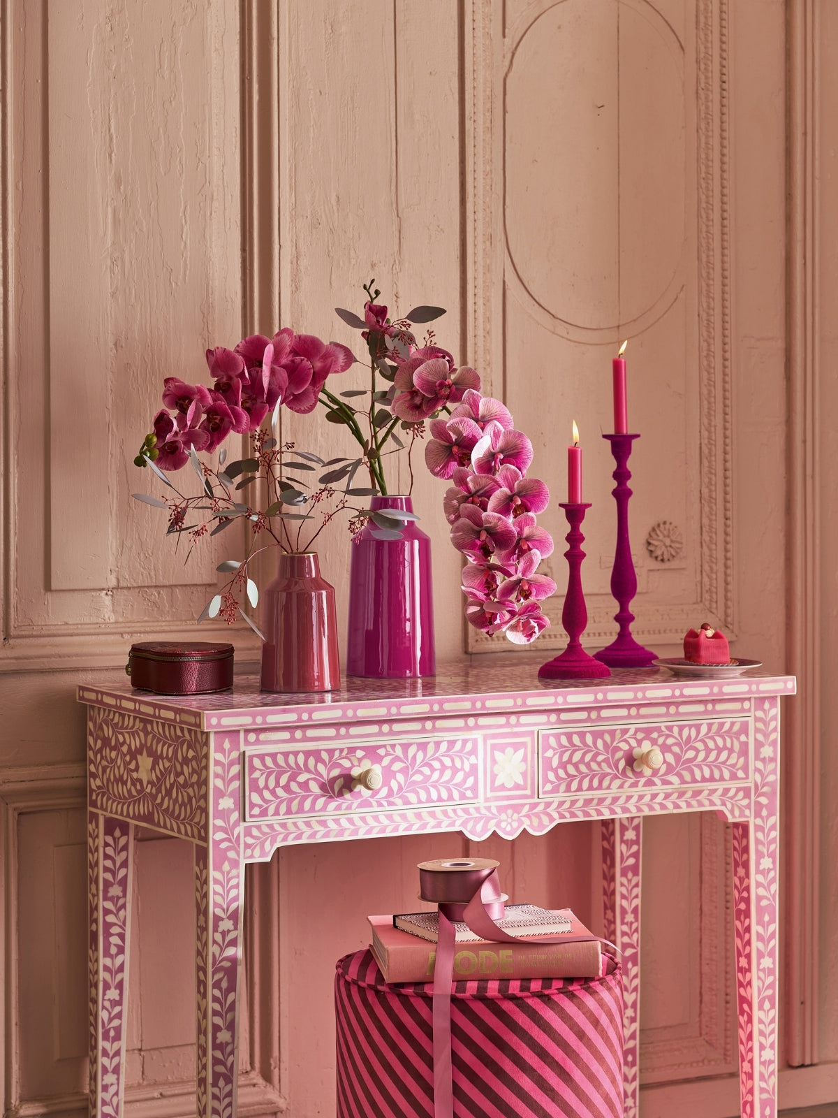 PIP STUDIO Vase Metall pink 14x28cm - Produktbild 4