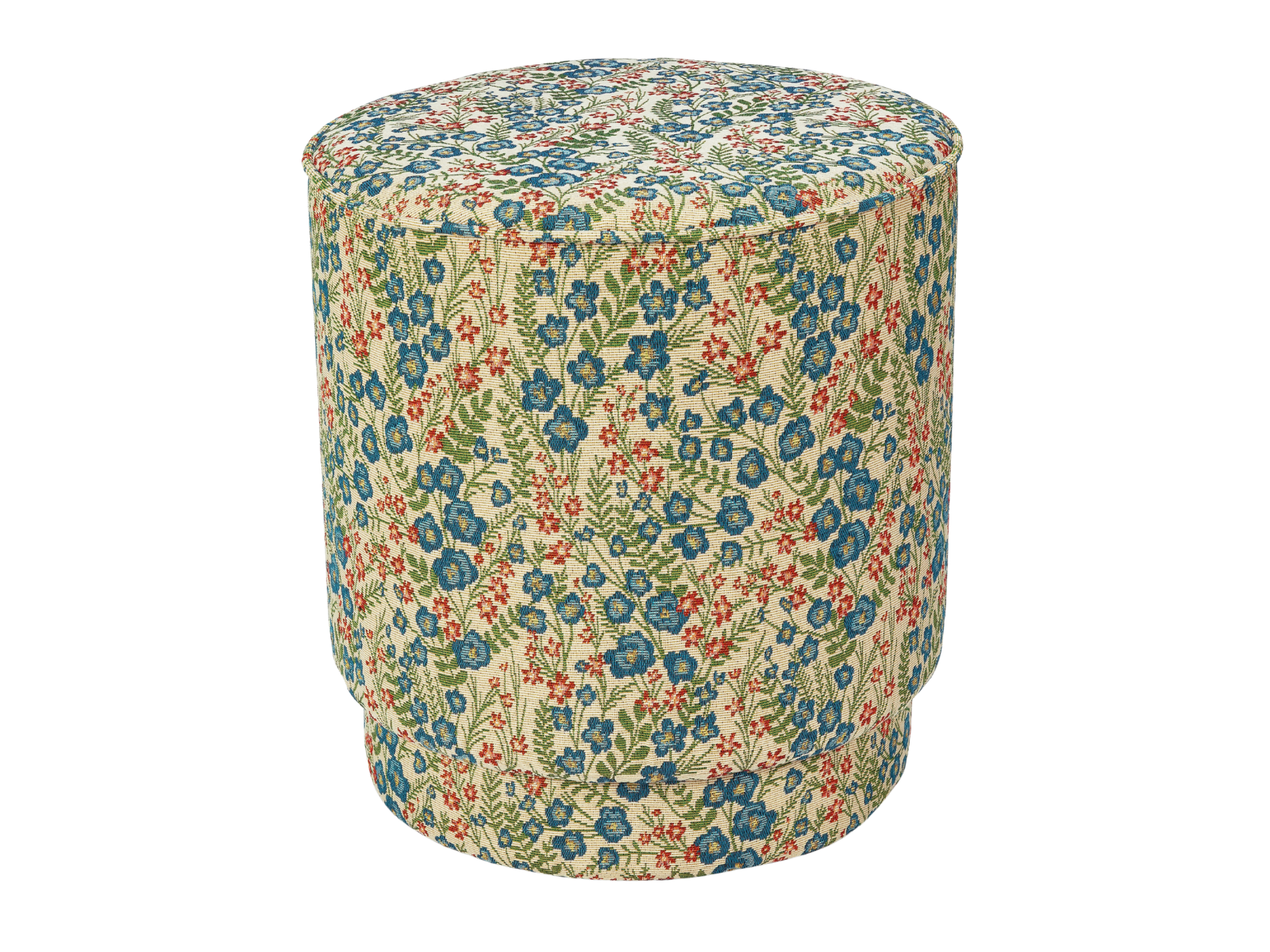 PIP STUDIO Poppy Jacquard Pouf / Hocker blau 40x45cm - Produktbild 2