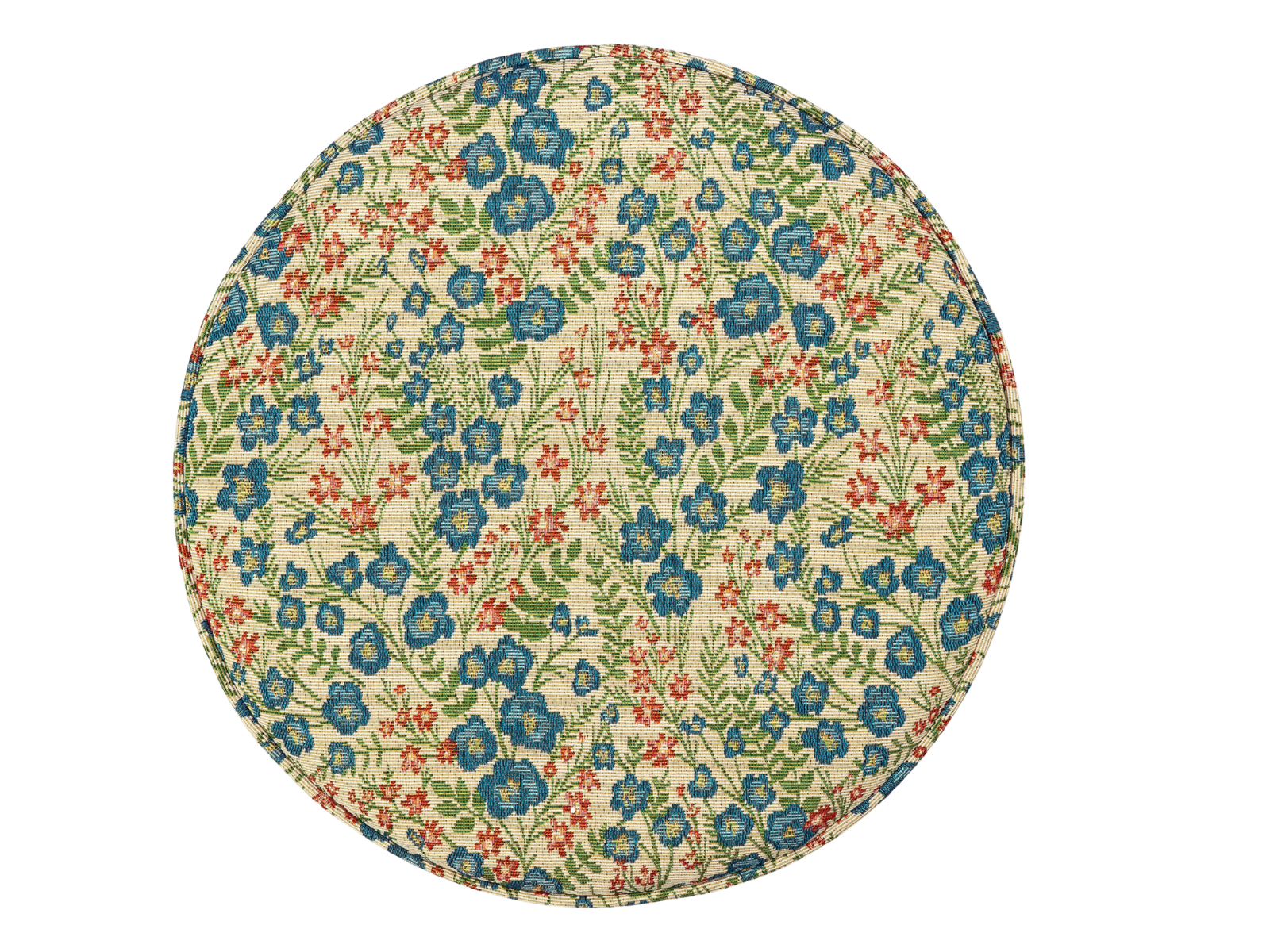 PIP STUDIO Poppy Jacquard Pouf / Hocker blau 40x45cm - Produktbild 3