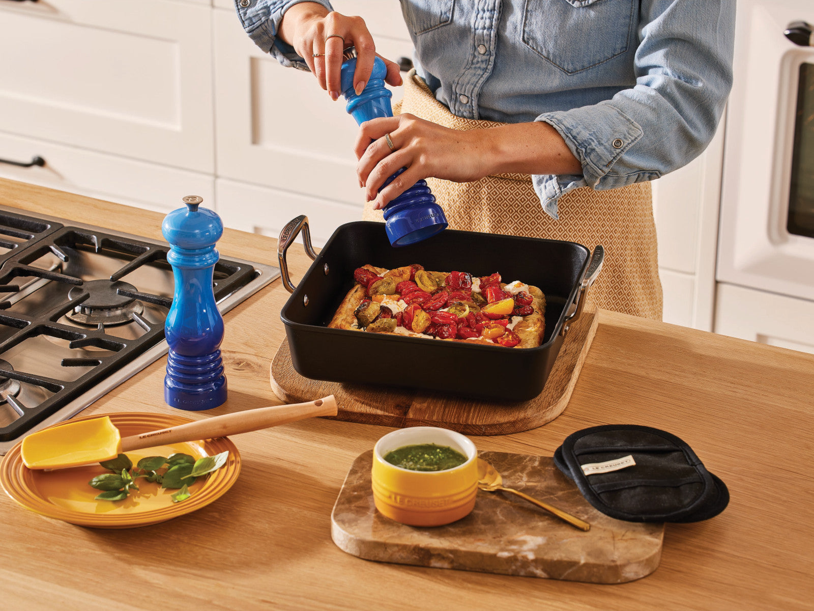 Le Creuset Aluminium-Antihaft Bratreine Signature quadratisch schwarz matt 26cm - Produktbild 5