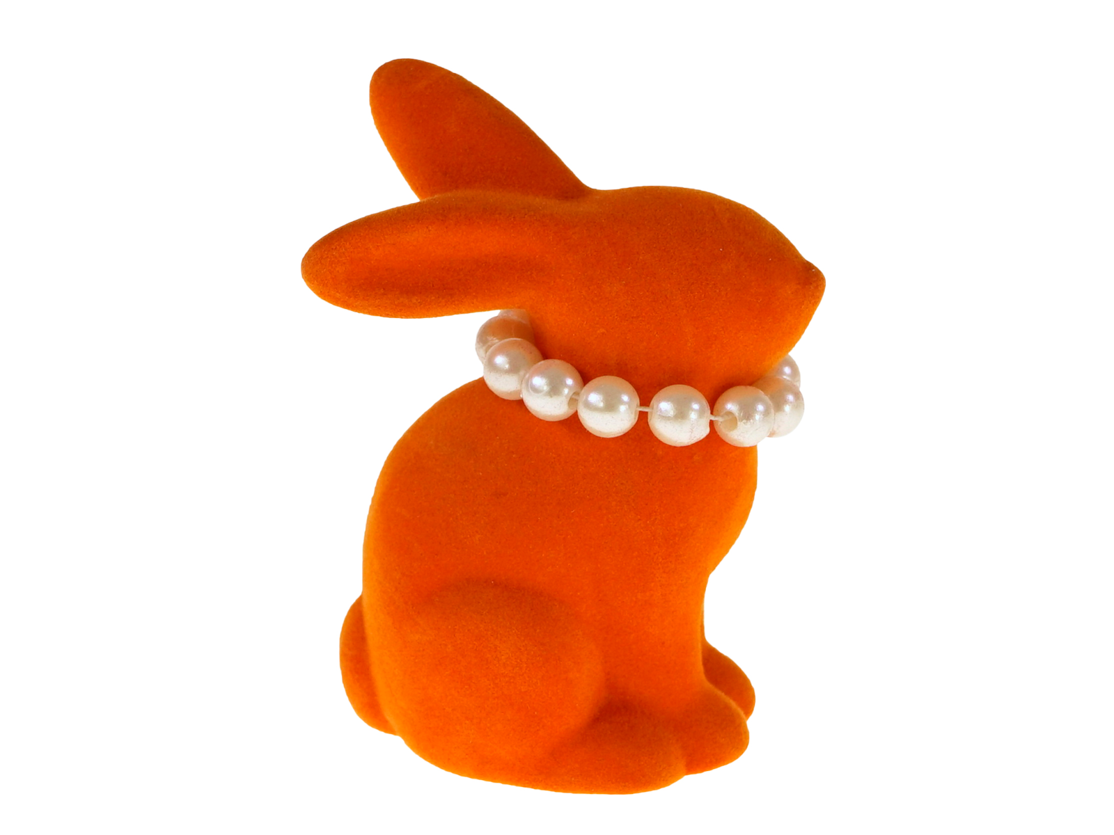 Werner Voß Hase mit Perlenkette orange 6,5x4,5x9cm
