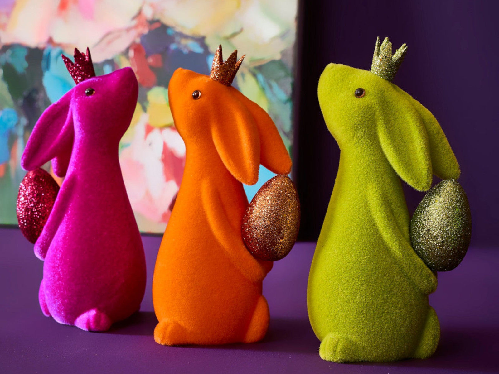 Werner Voß Hase mit Ei beflockt orange 18cm - Produktbild 2