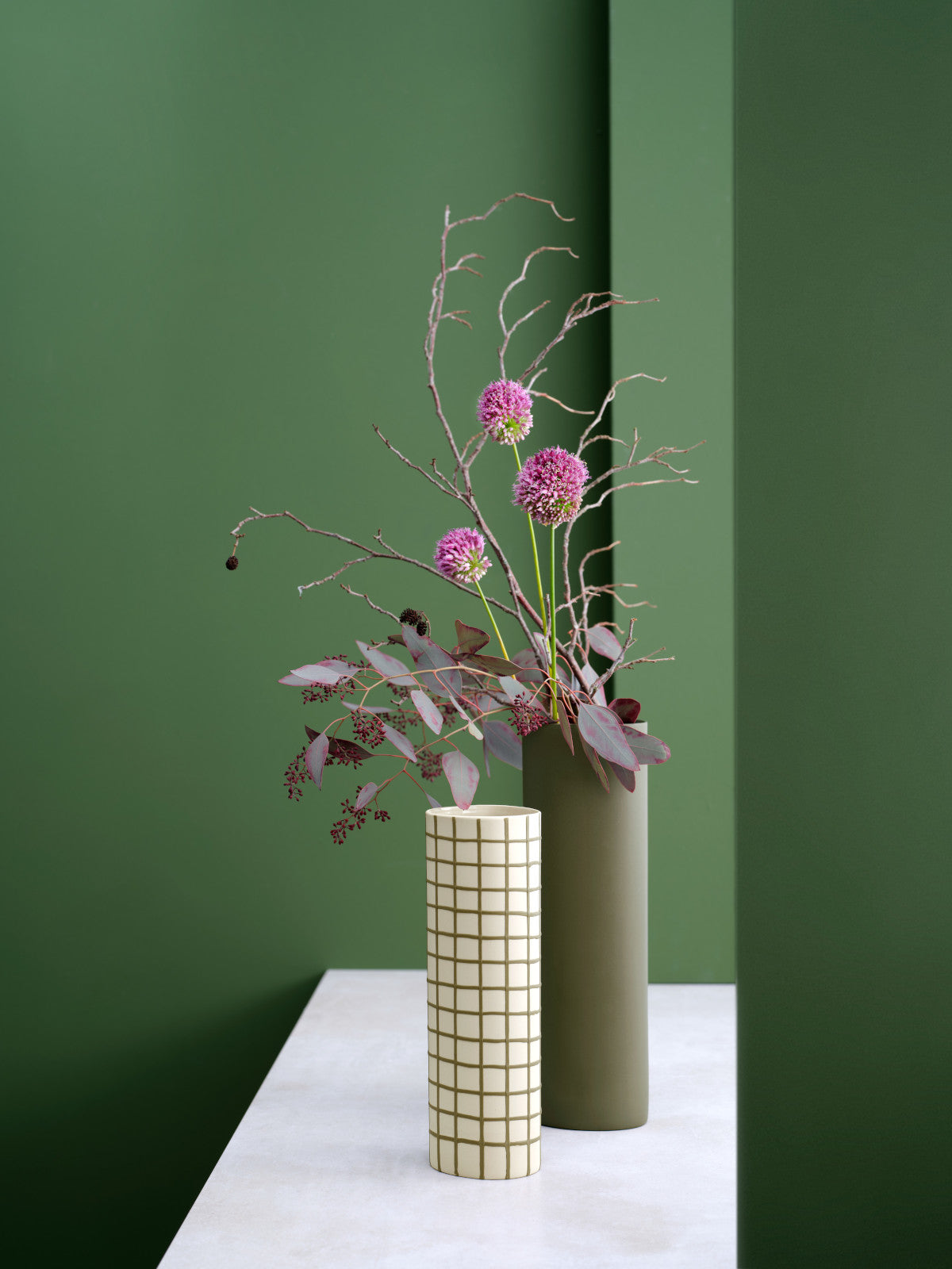 ASA lines and square Vase olive squares 25cm - Produktbild 2