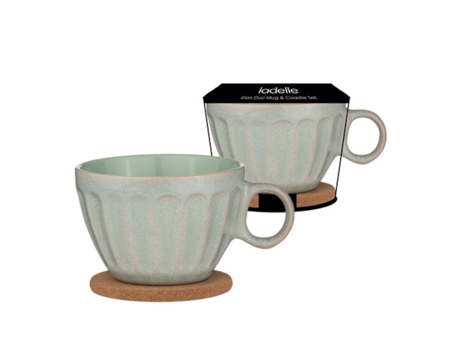 ladelle ELAN Becher- und Untersetzerset salbeigrün - Produktbild 2