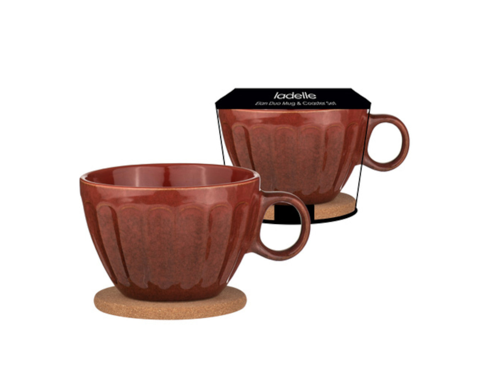 ladelle ELAN Becher- und Untersetzerset paprikarot - Produktbild 2