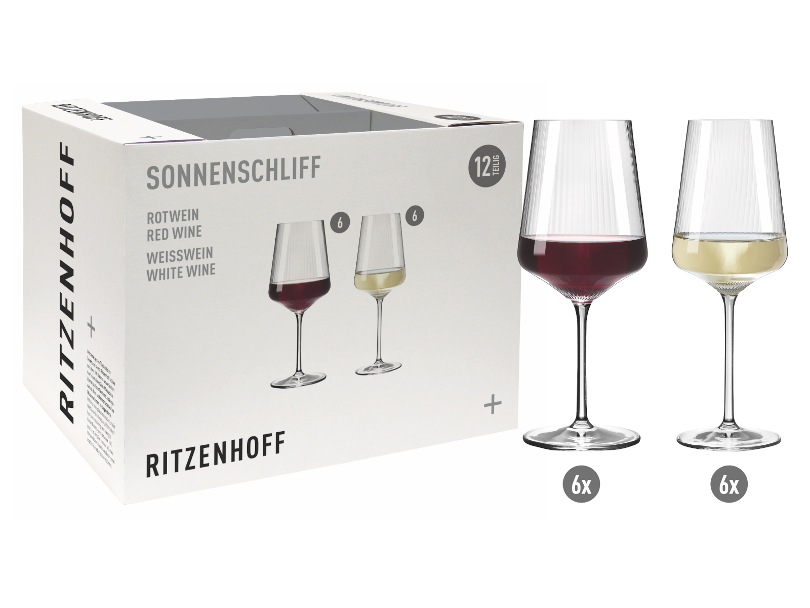 RITZENHOFF Sonnenschliff Weinglas 12er Set H24