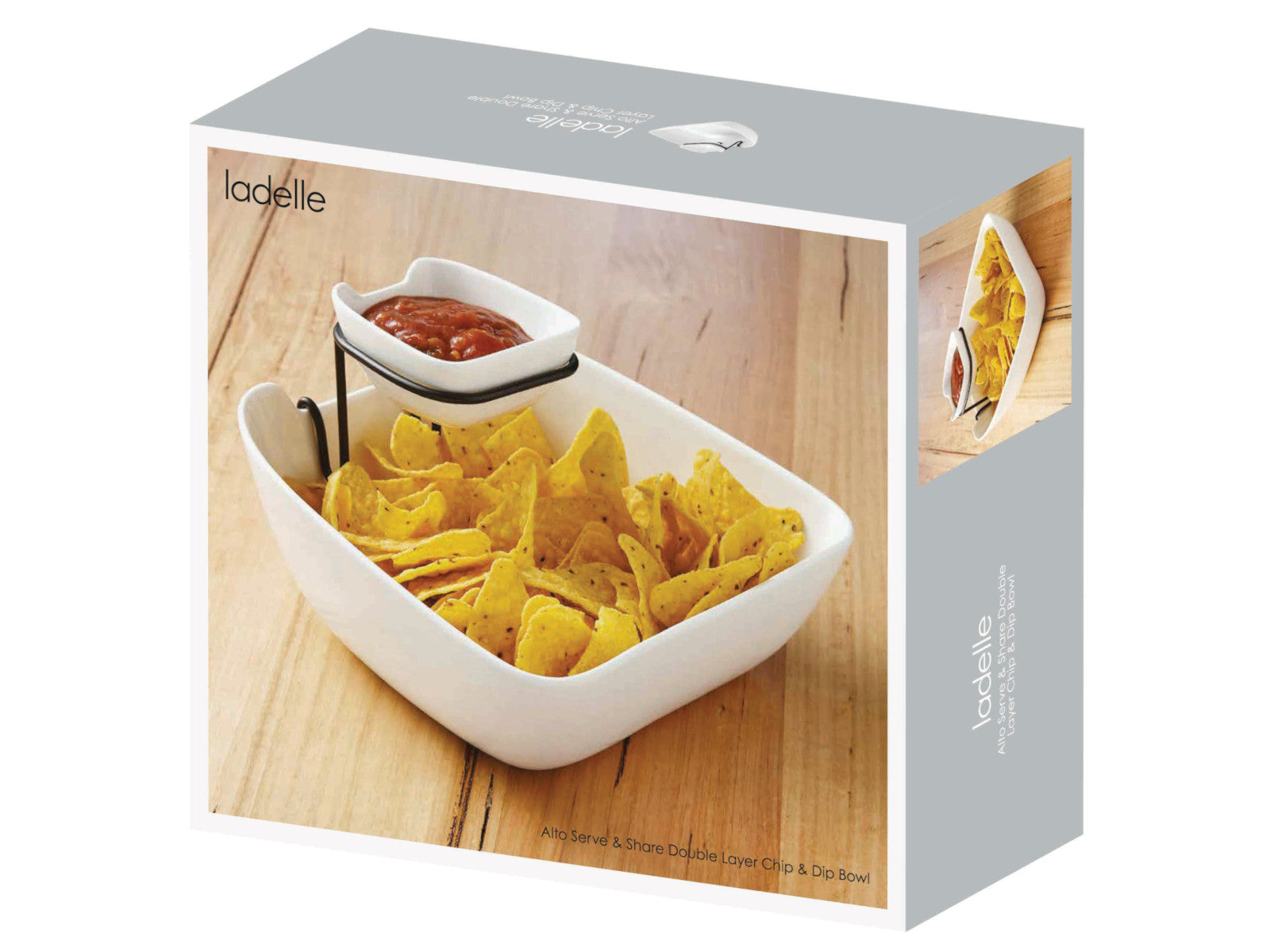 ladelle Alto Serve & Share Chip&Dip Schale doppellagig weiß 25,5cm - Produktbild 3