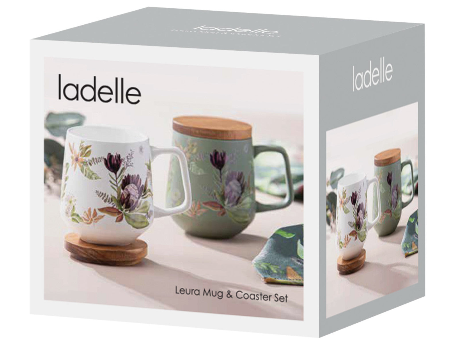 ladelle Leura Becher- & Untersetzerset cremeweiß - Produktbild 3