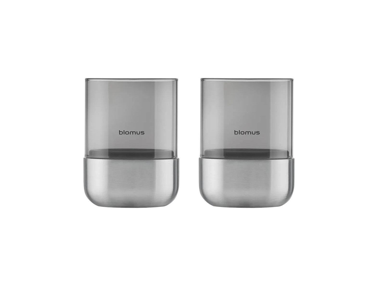 Blomus CALMA Laterne stainless steel matt glass smoke 2er Set XS 9,5cm