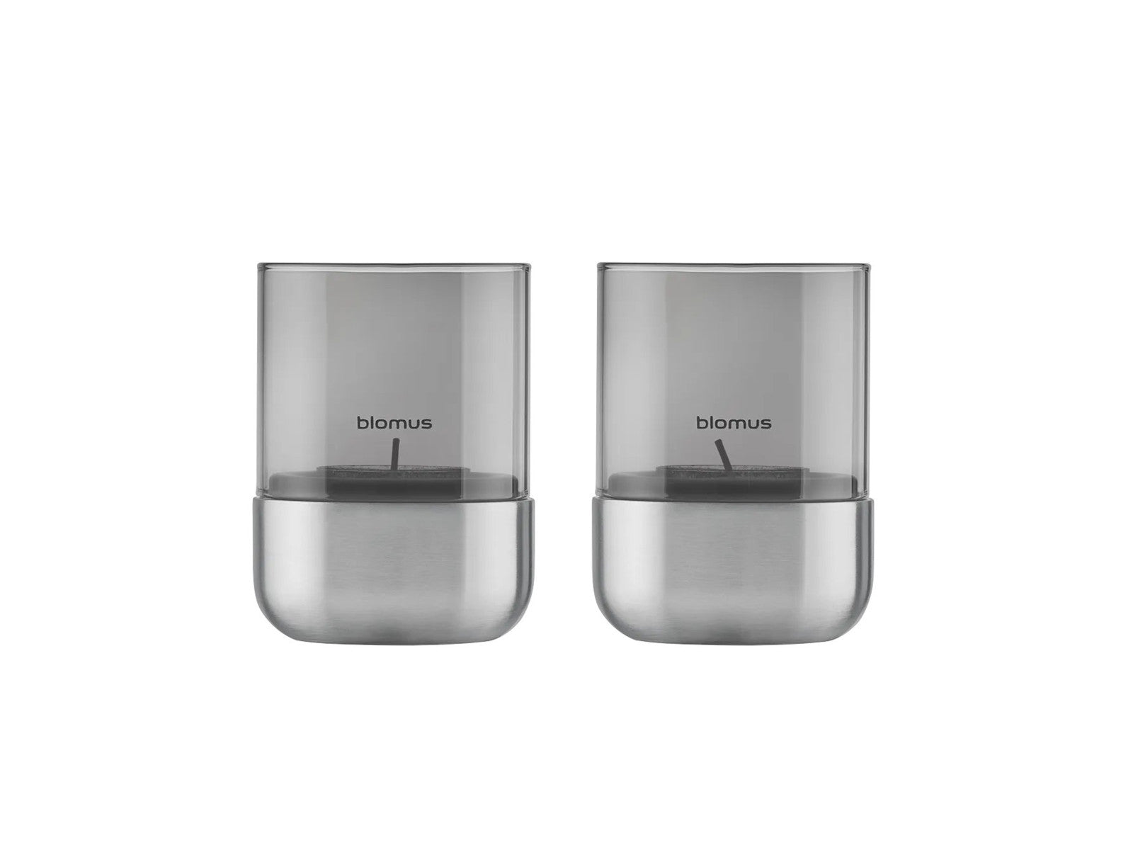 Blomus CALMA Laterne stainless steel matt glass smoke 2er Set XS 9,5cm - Produktbild 2