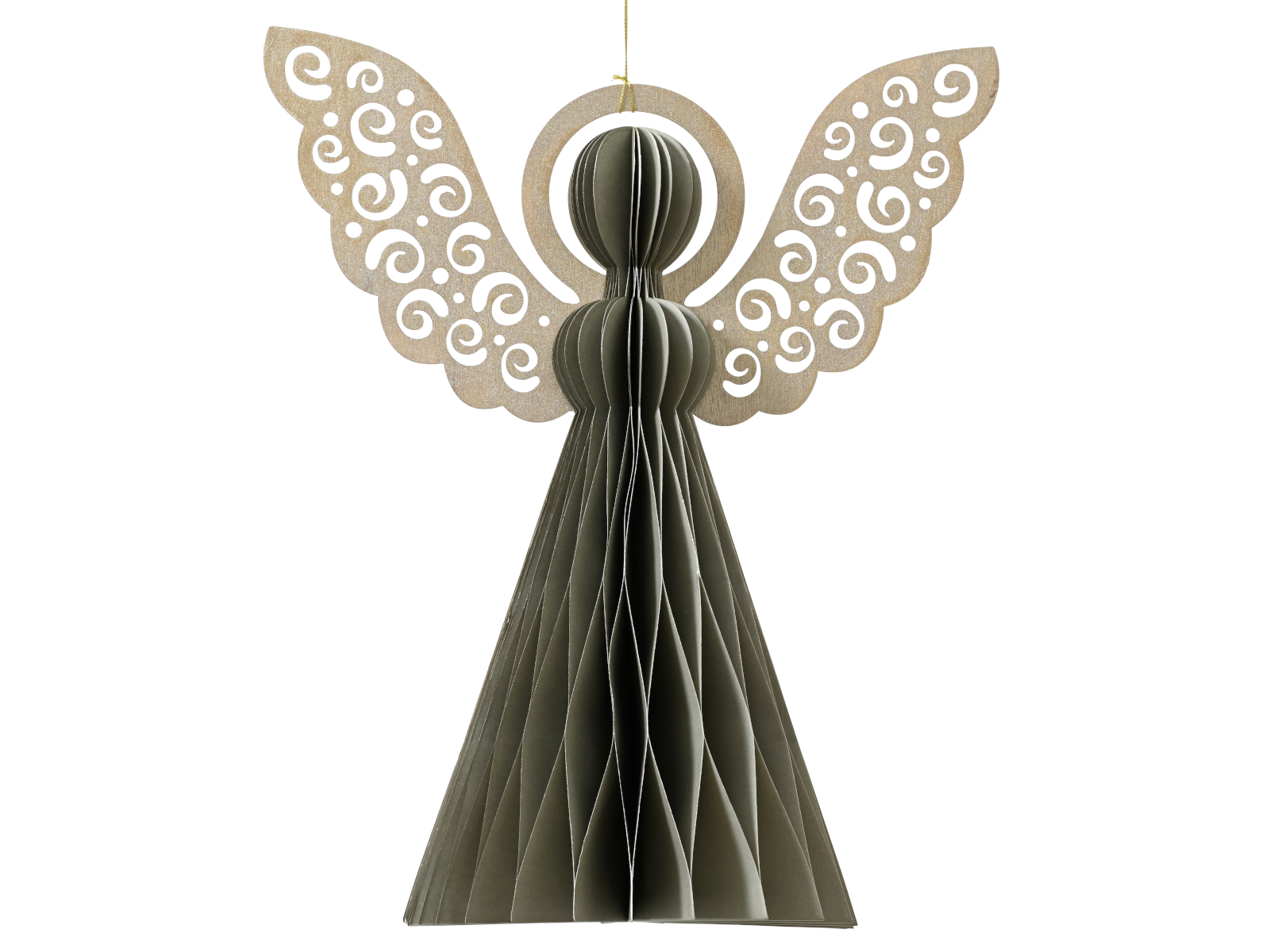 Decoris Engel Papier grau 8cm