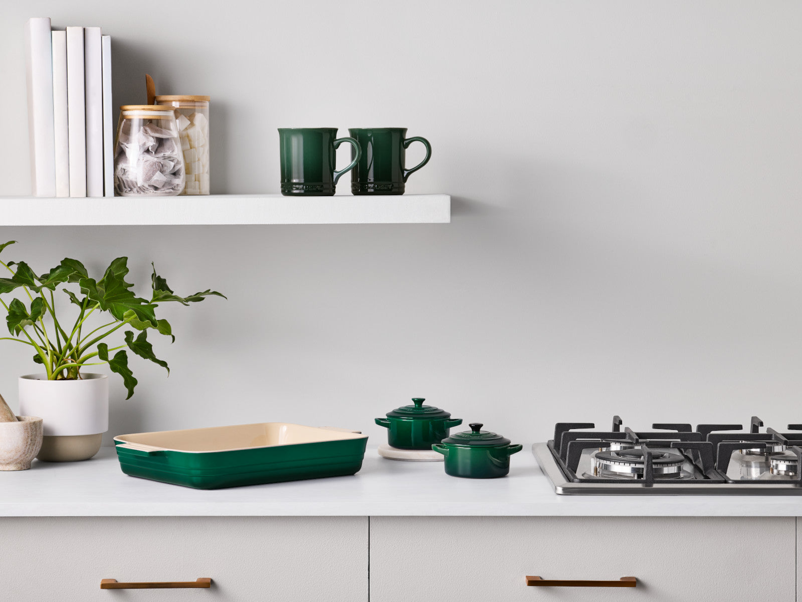 Le Creuset Auflaufform Klassik rechteckig meringue 25/32cm Set 2tlg - Produktbild 2
