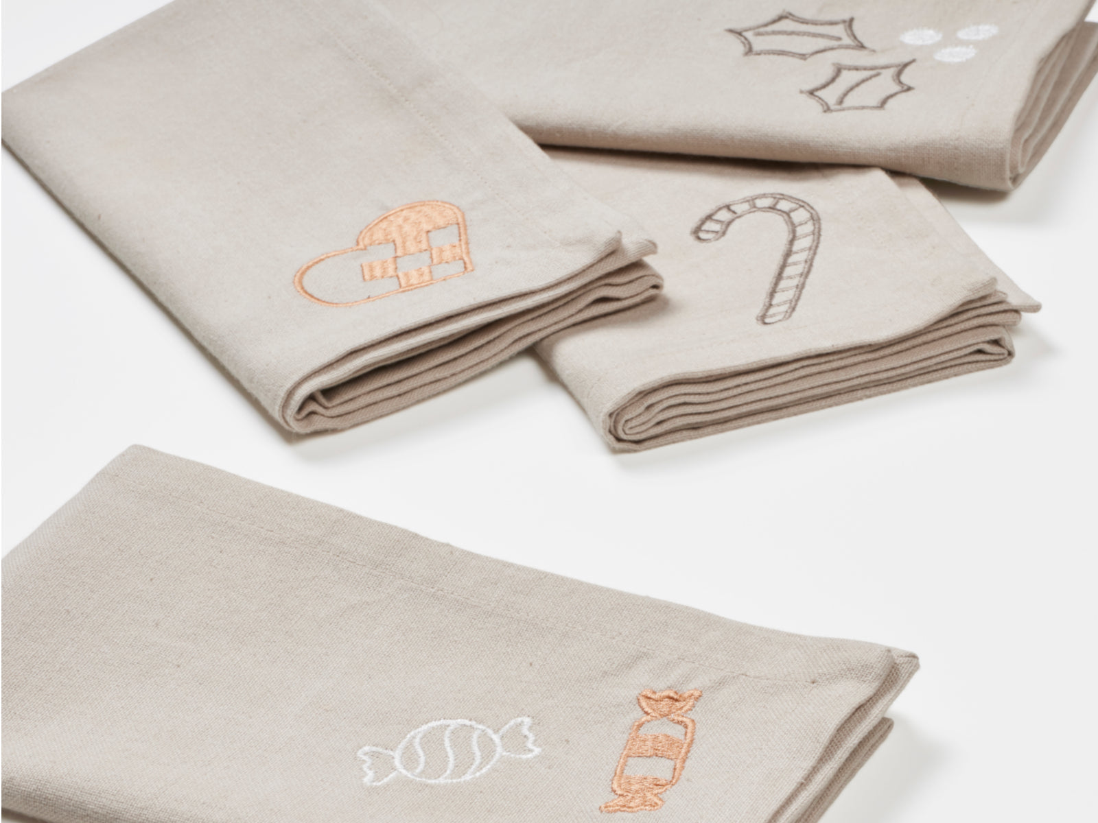 Broste Copenhagen Fryd Serviette beige 45x45cm Set4 - Produktbild 2