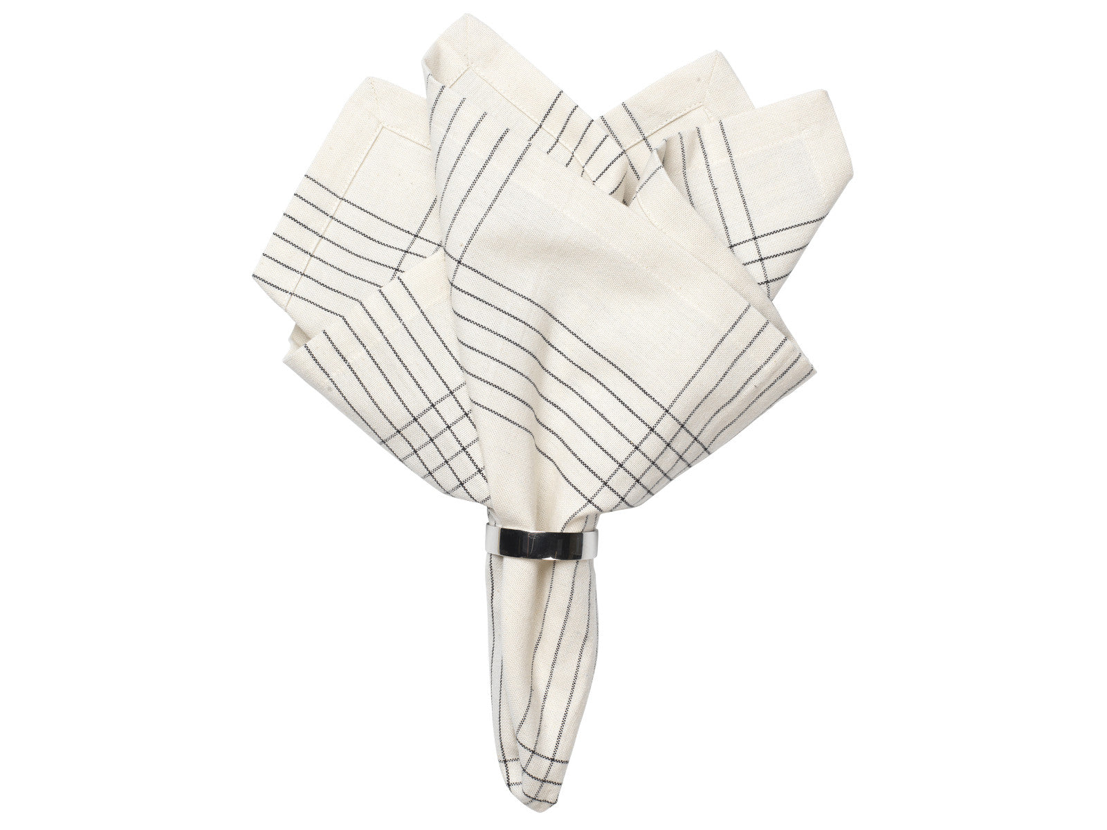 Broste Copenhagen Alice Serviette black/natural 45x45cm (1 Stück) - Produktbild 2