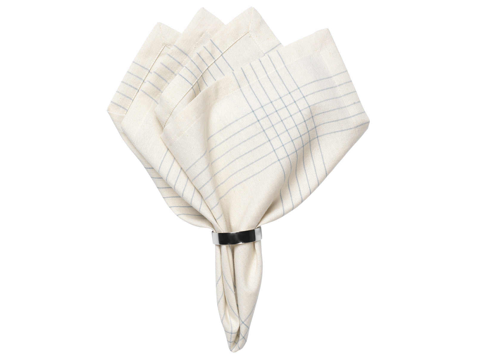 Broste Copenhagen Alice Serviette dusty blue/natural 45x45cm (1 Stück) - Produktbild 2