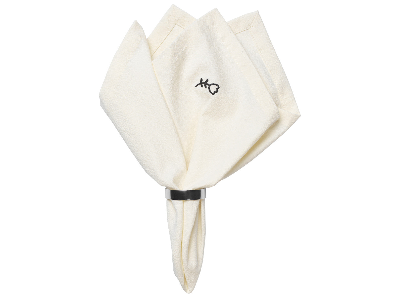 Broste Copenhagen Mai Stoffserviette black/off white 45x45cm (1 Stück) - Produktbild 2