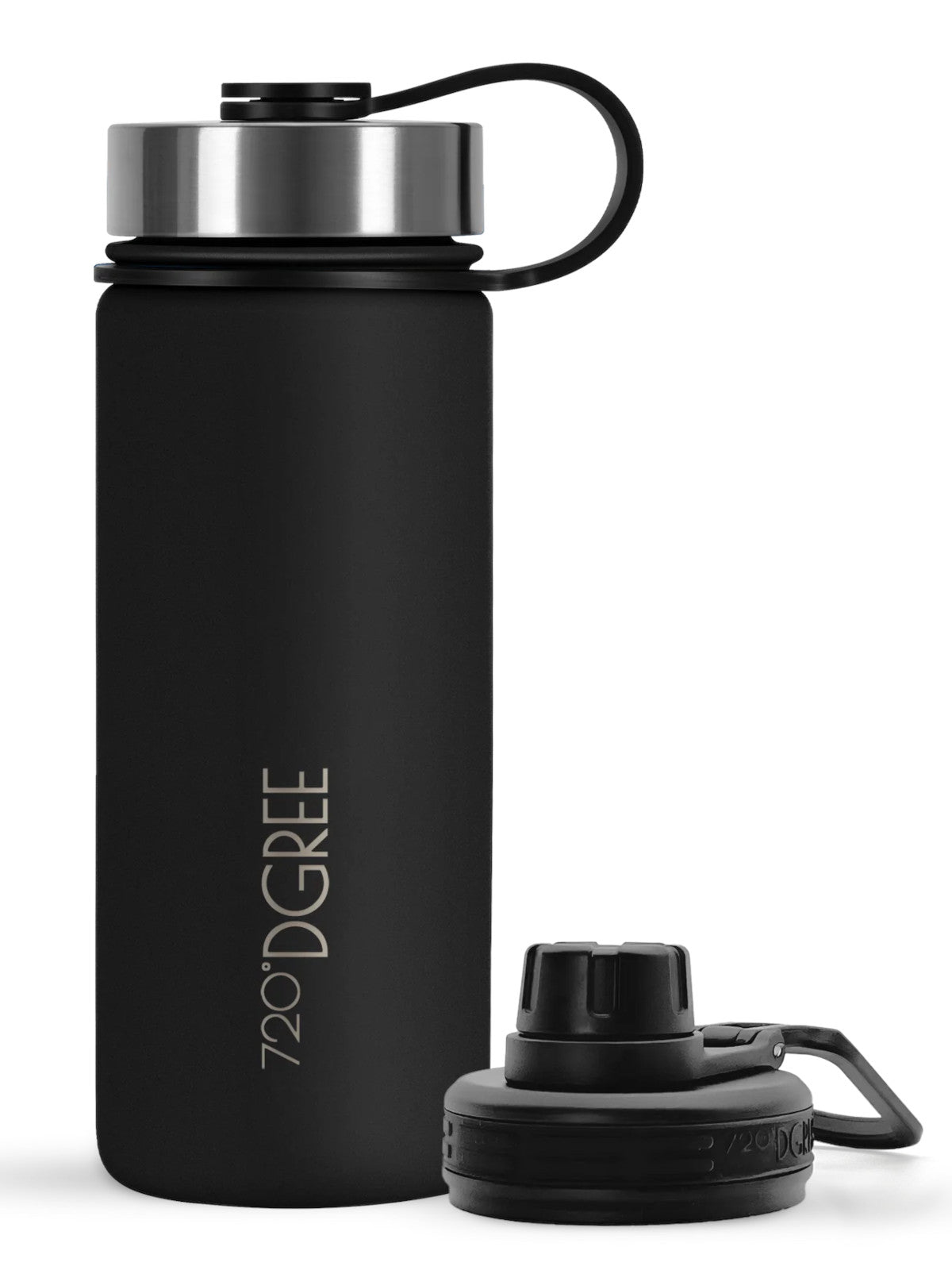 720°DGREE Isolier Trinkflasche noLimit Edelstahl mit Sportdeckel onyx black 0,5l