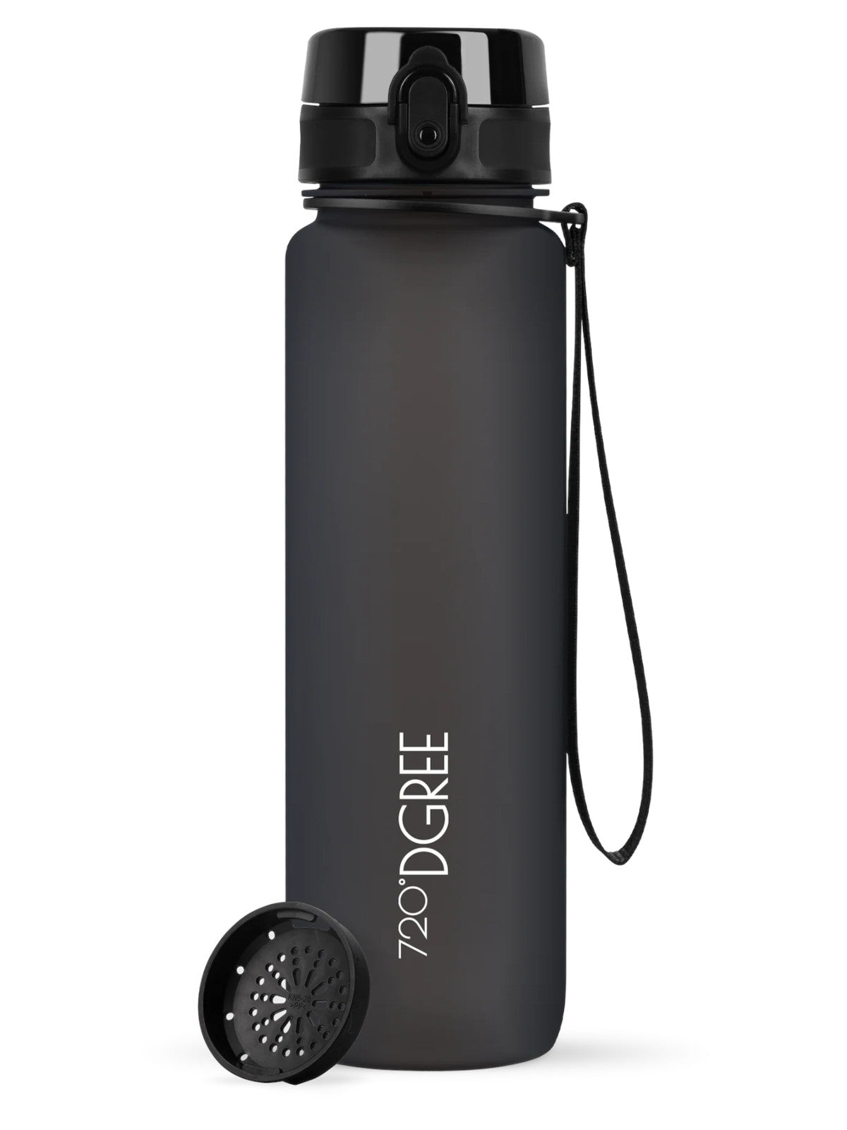 720°DGREE Trinkflasche uberBottle softTouch mit Sieb onyx black 1l