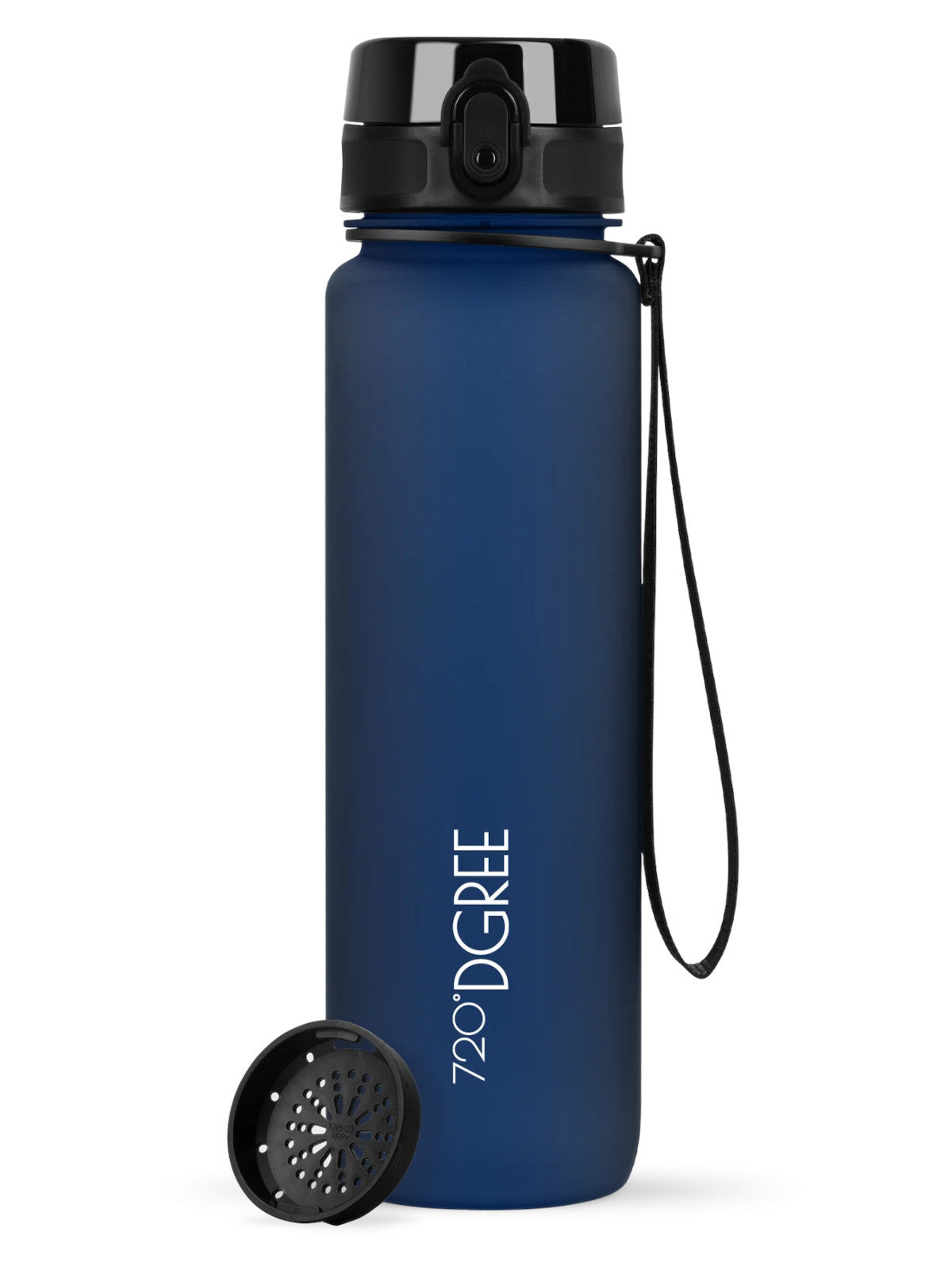 720°DGREE Trinkflasche uberBottle softTouch mit Sieb sapphire blue 1l