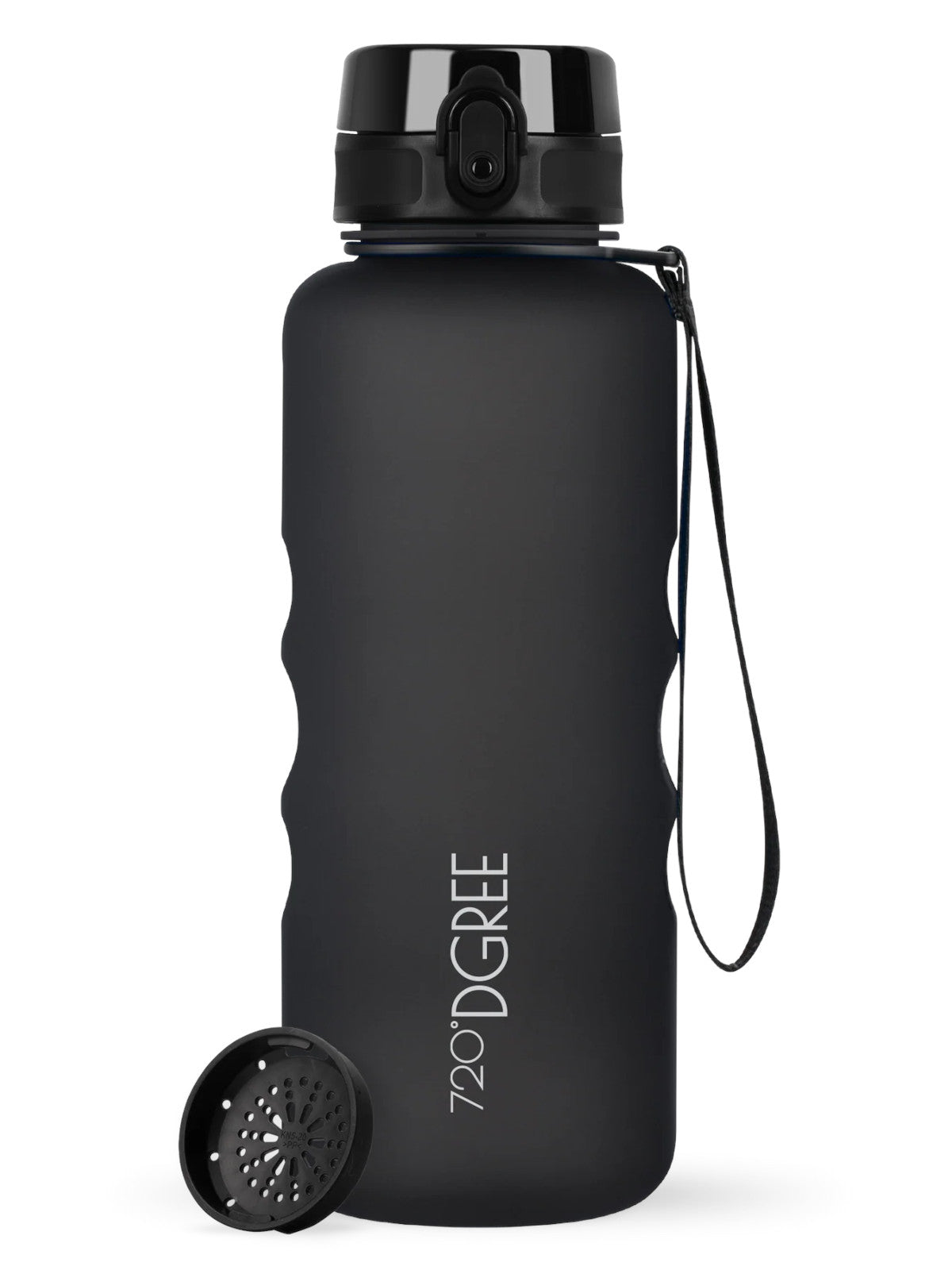 720°DGREE Trinkflasche uberBottle softTouch mit Sieb onyx black 1,5l