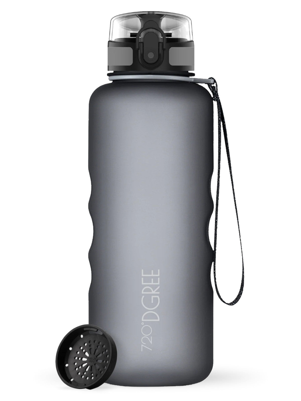 720°DGREE Trinkflasche uberBottle softTouch mit Sieb stone gray 1,5l