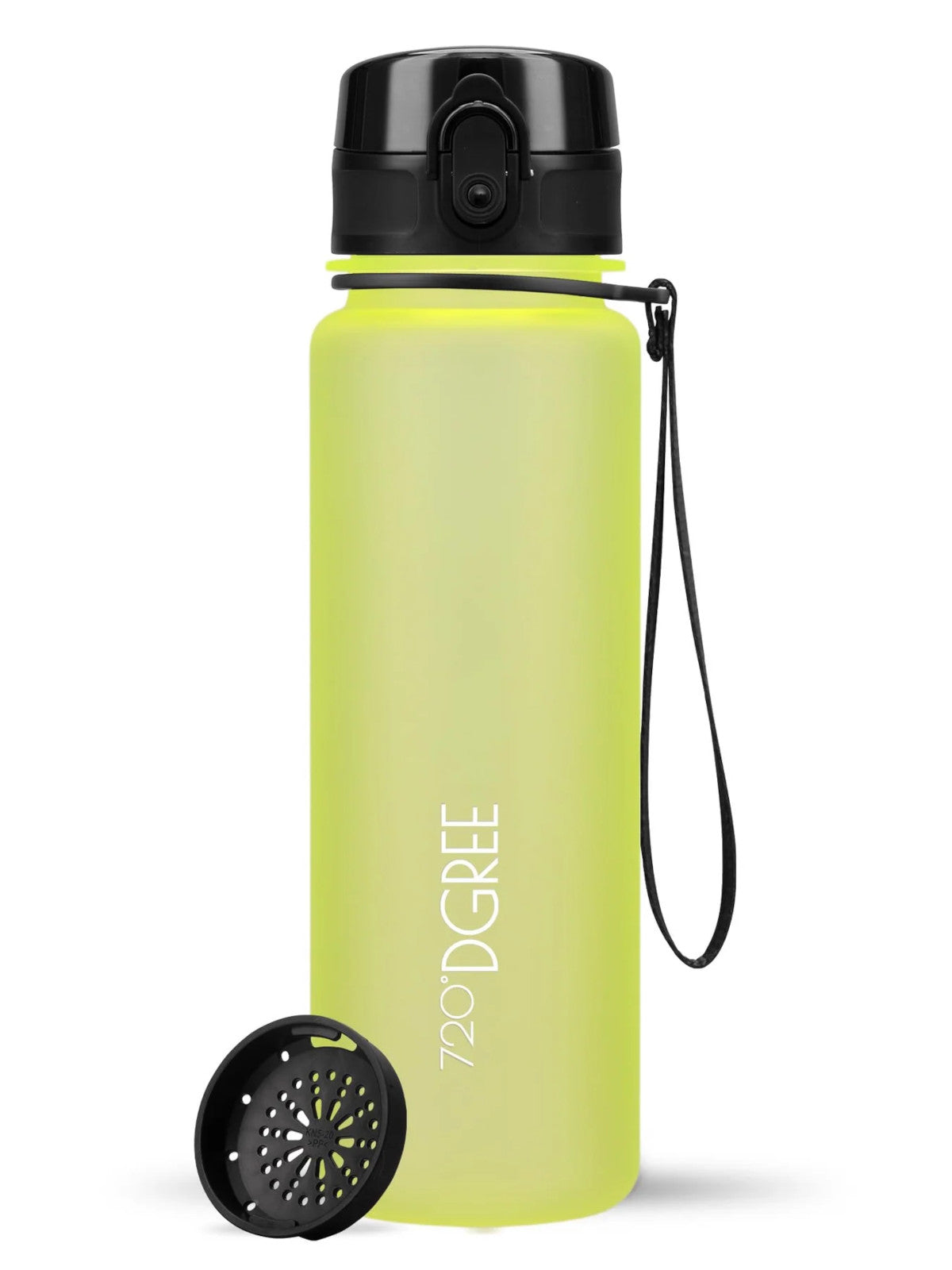 720°DGREE Trinkflasche uberBottle softTouch mit Sieb lemon yellow 0,5l