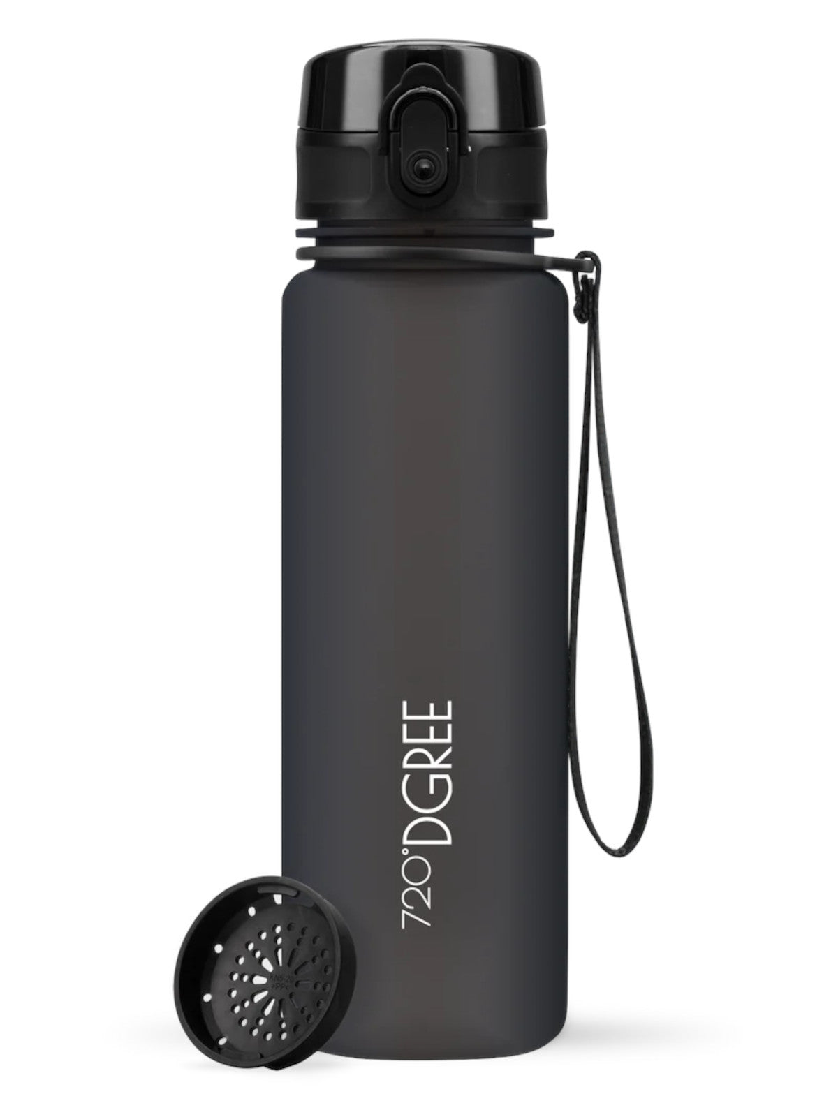 720°DGREE Trinkflasche uberBottle softTouch mit Sieb onyx black 0,5l