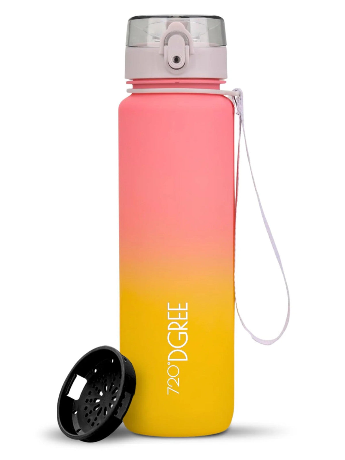 720°DGREE Trinkflasche uberBottle Multicolour softTouch mit Sieb peach/yellow 1l
