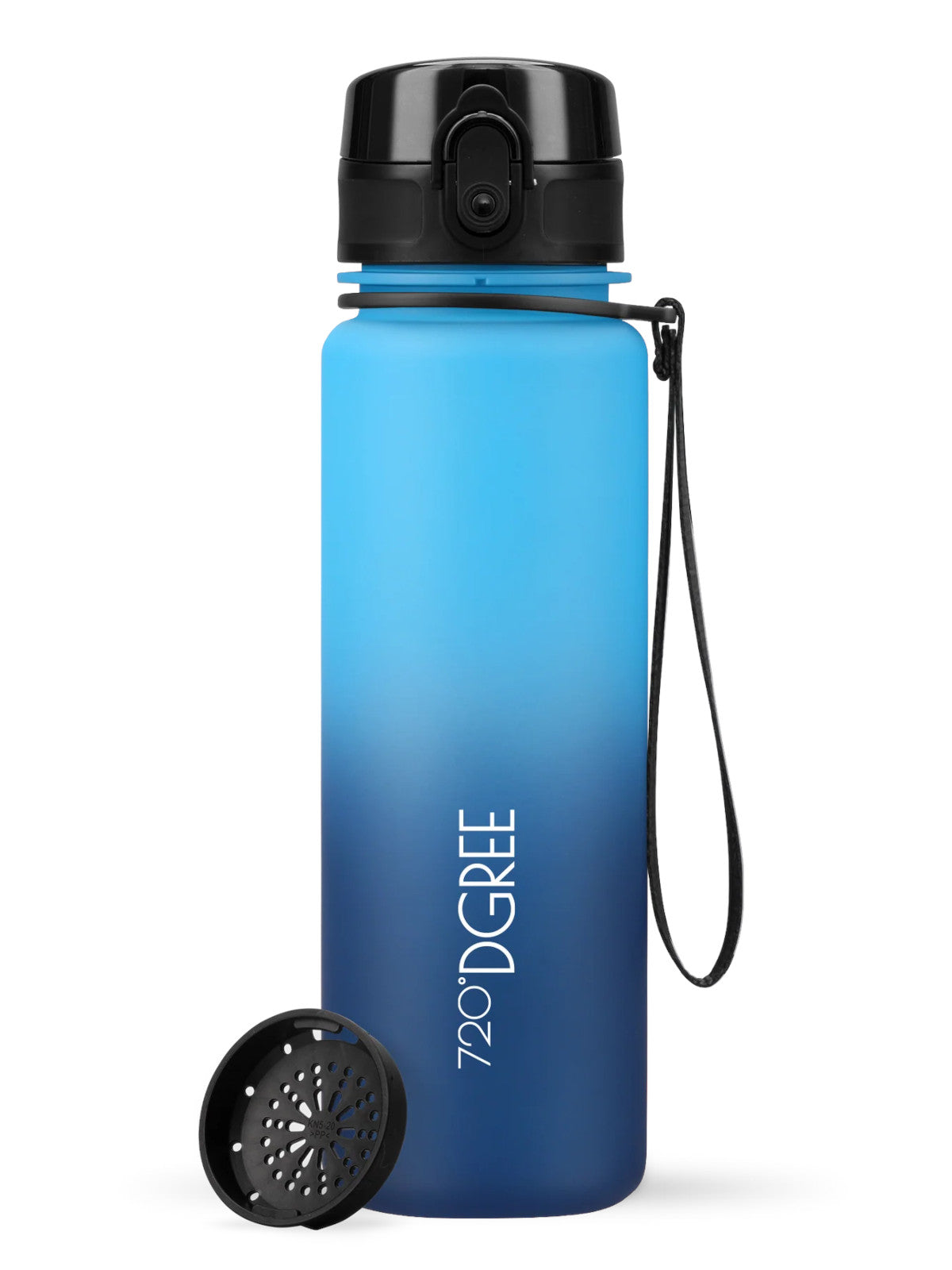 720°DGREE Trinkflasche uberBottle softTouch mit Sieb sky blue/sapphire blue 0,5l