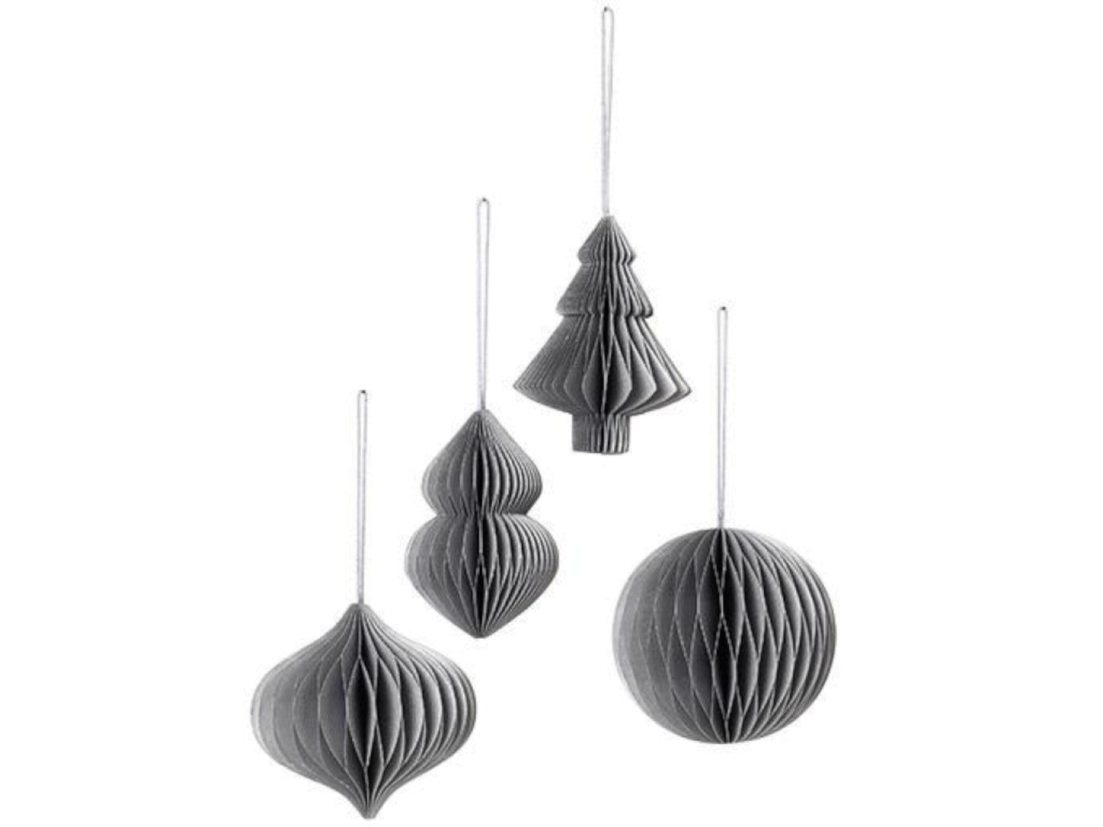 Broste Copenhagen CHRISTMAS MIX Papierhänger silver Set4