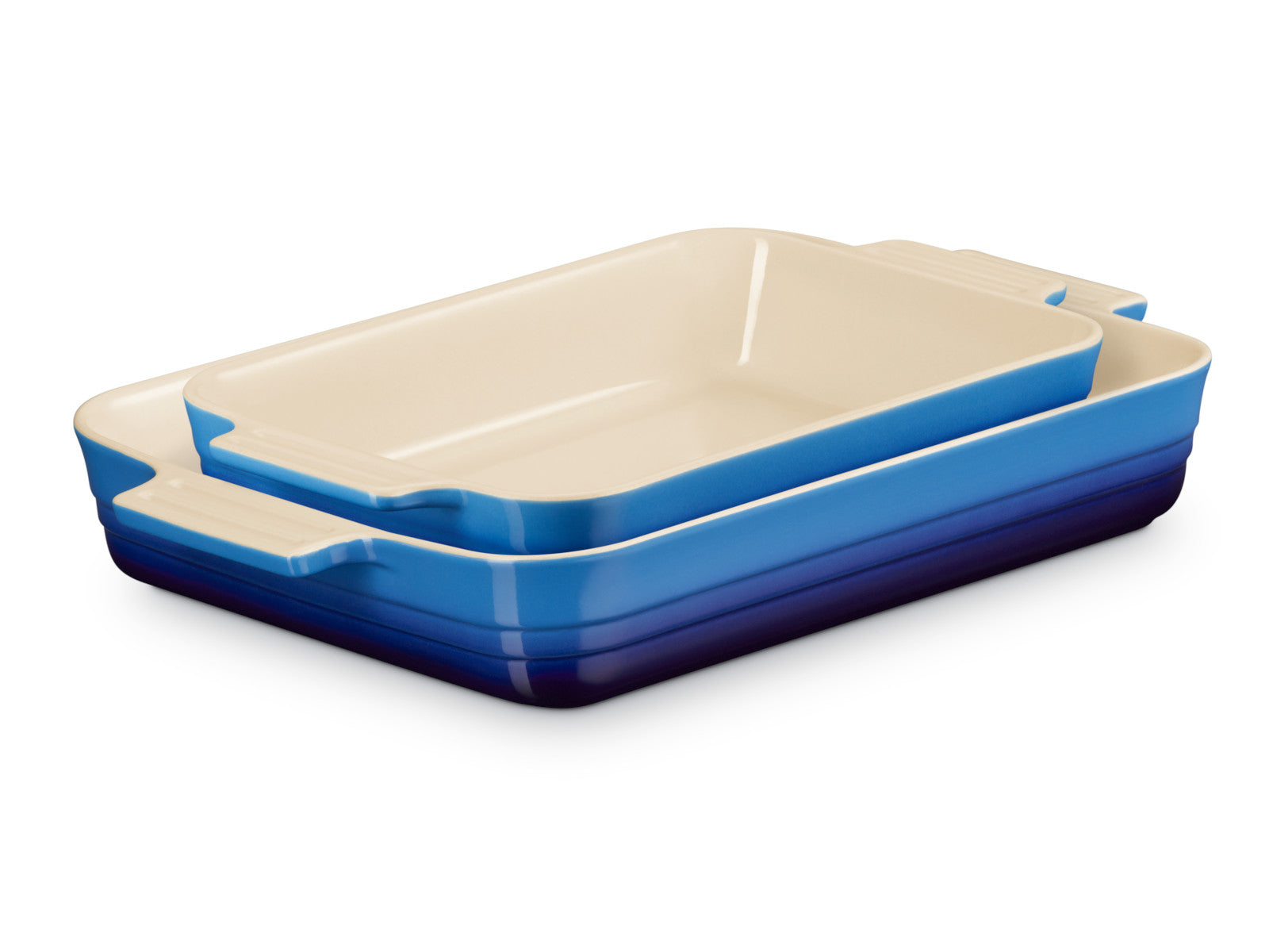Le Creuset Auflaufform Klassik rechteckig azure 25/32cm Set 2tlg - Produktbild 2