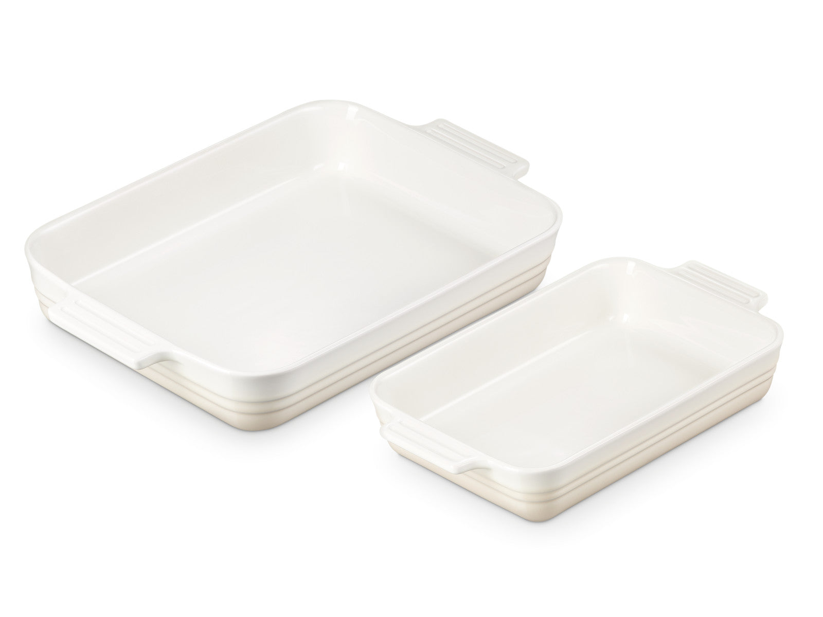 Le Creuset Auflaufform Klassik rechteckig meringue 25/32cm Set 2tlg