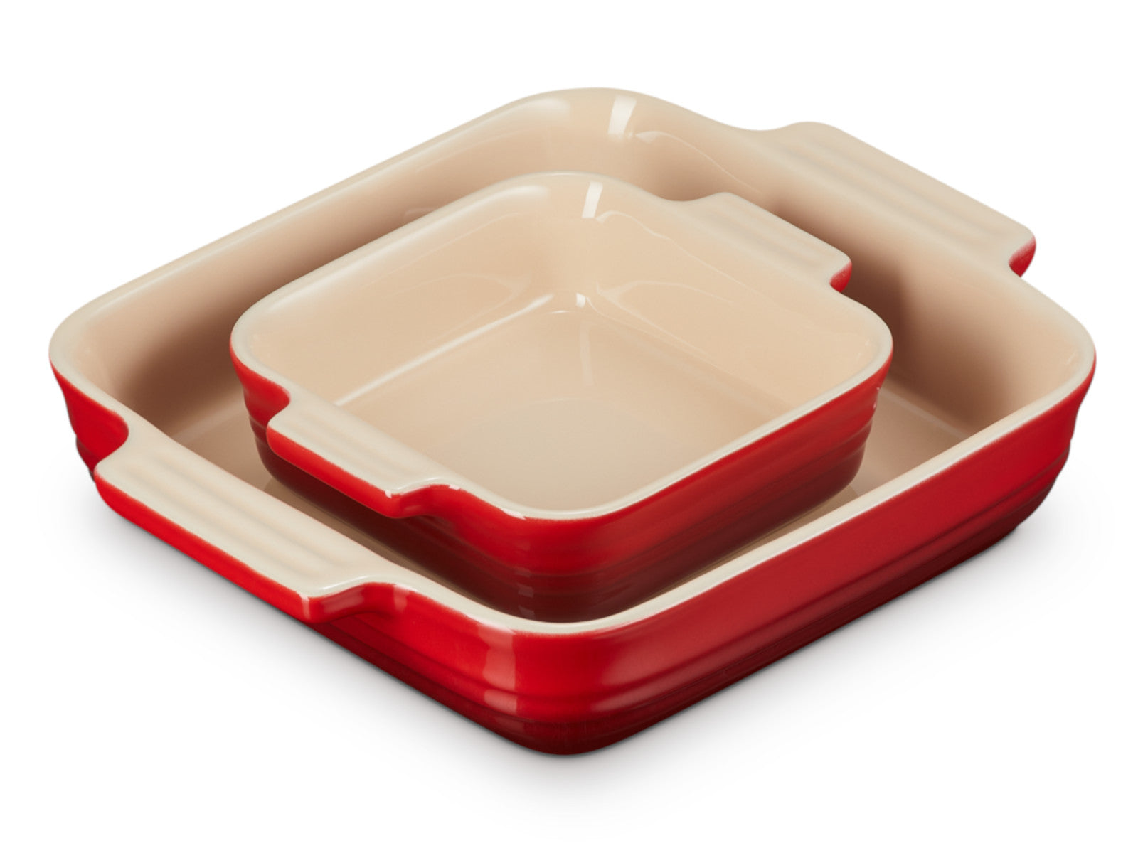 Le Creuset Auflaufform Klassik quadratisch kirschrot 14/23cm Set 2tlg - Produktbild 2