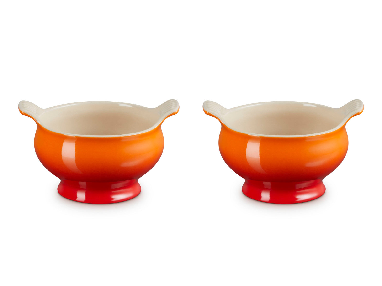 Le Creuset Suppenterrine Tradition ofenrot 0,6l 2er Set