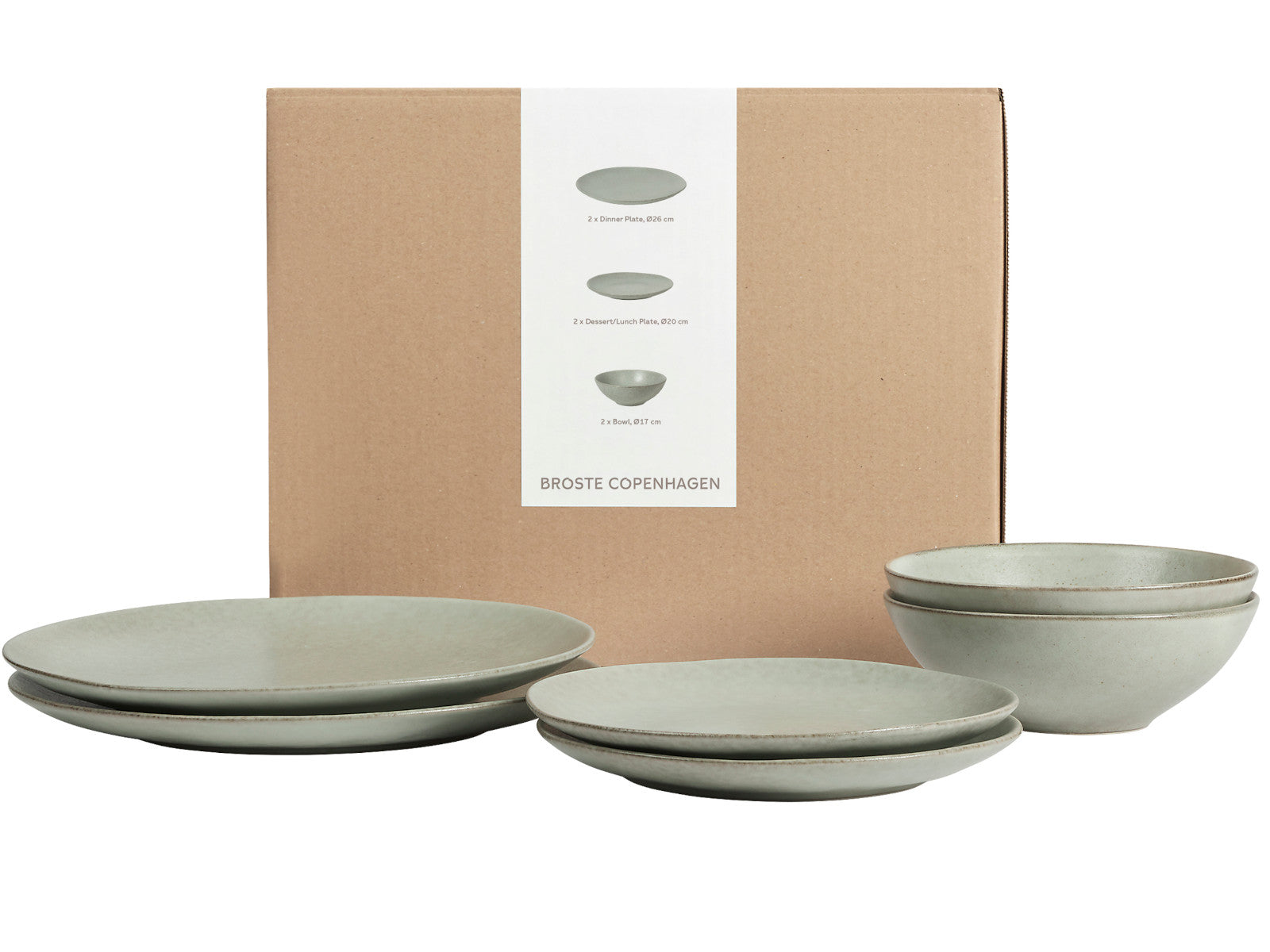 Broste Copenhagen NORDIC MARSH Geschirrset mittag für Zwei 6tlg