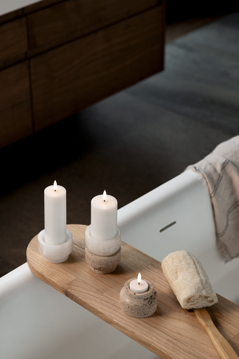 UYUNI LIGHTING Pillar LED-Kerze Smooth nordic white 5x4,5cm - Produktbild 6