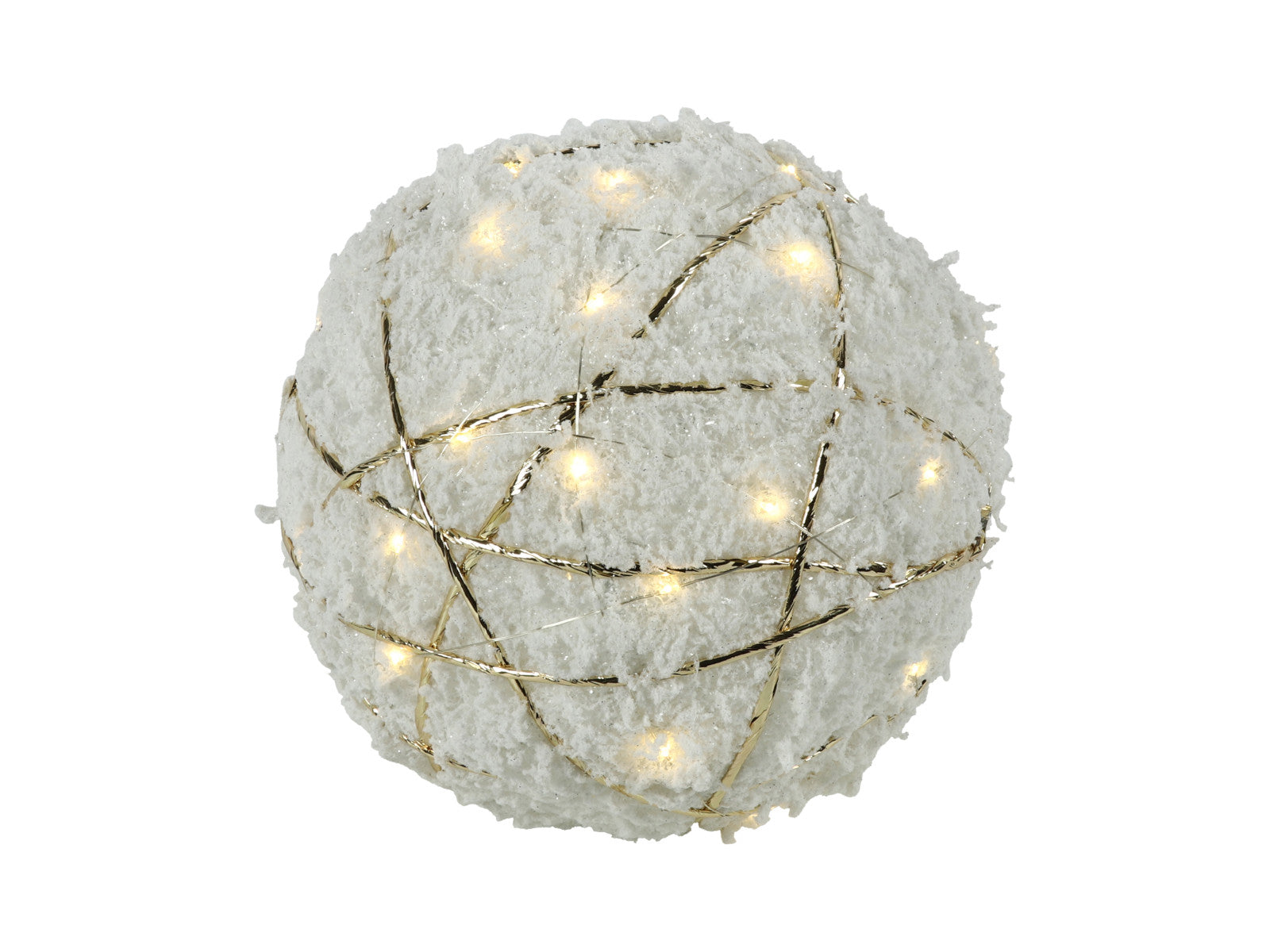 Countryfield Weihnachtskugel LED Bling S schnee/gold 15cm